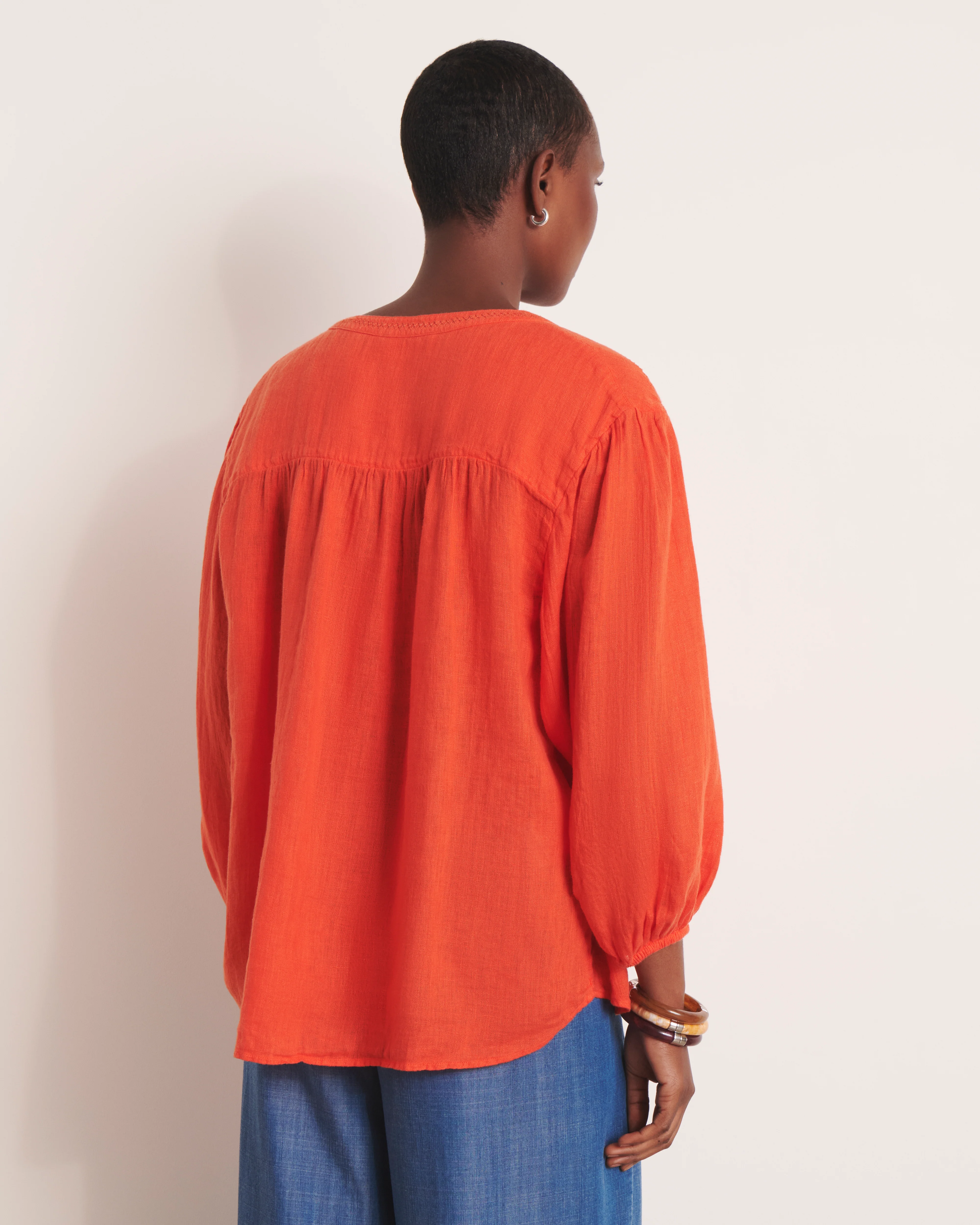 Blouse brodée orange CHAMPIGNY/13127/117 - Image 4