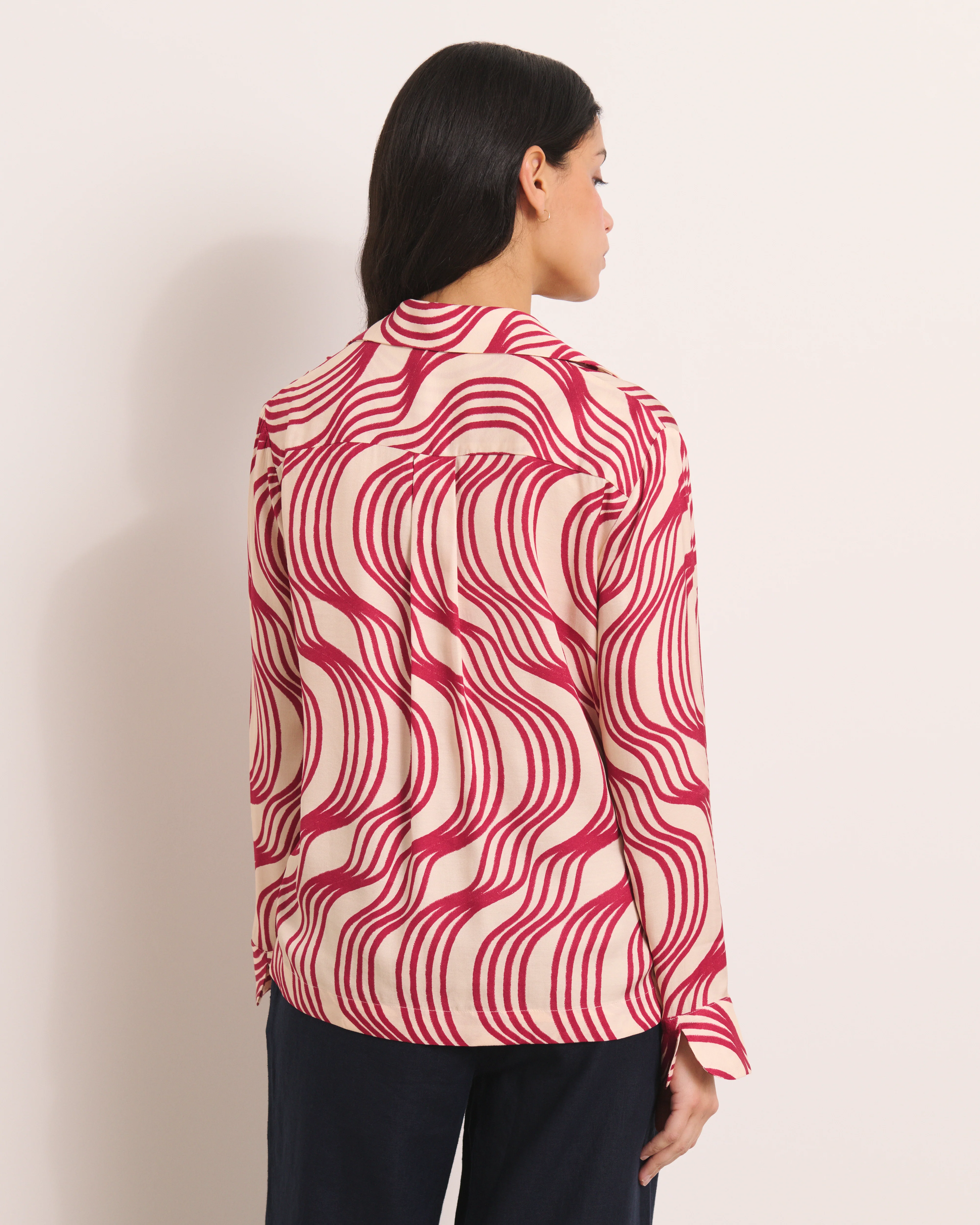 Blouse beige imprimée CALANQUE-BIS/13065/570 - Image 3
