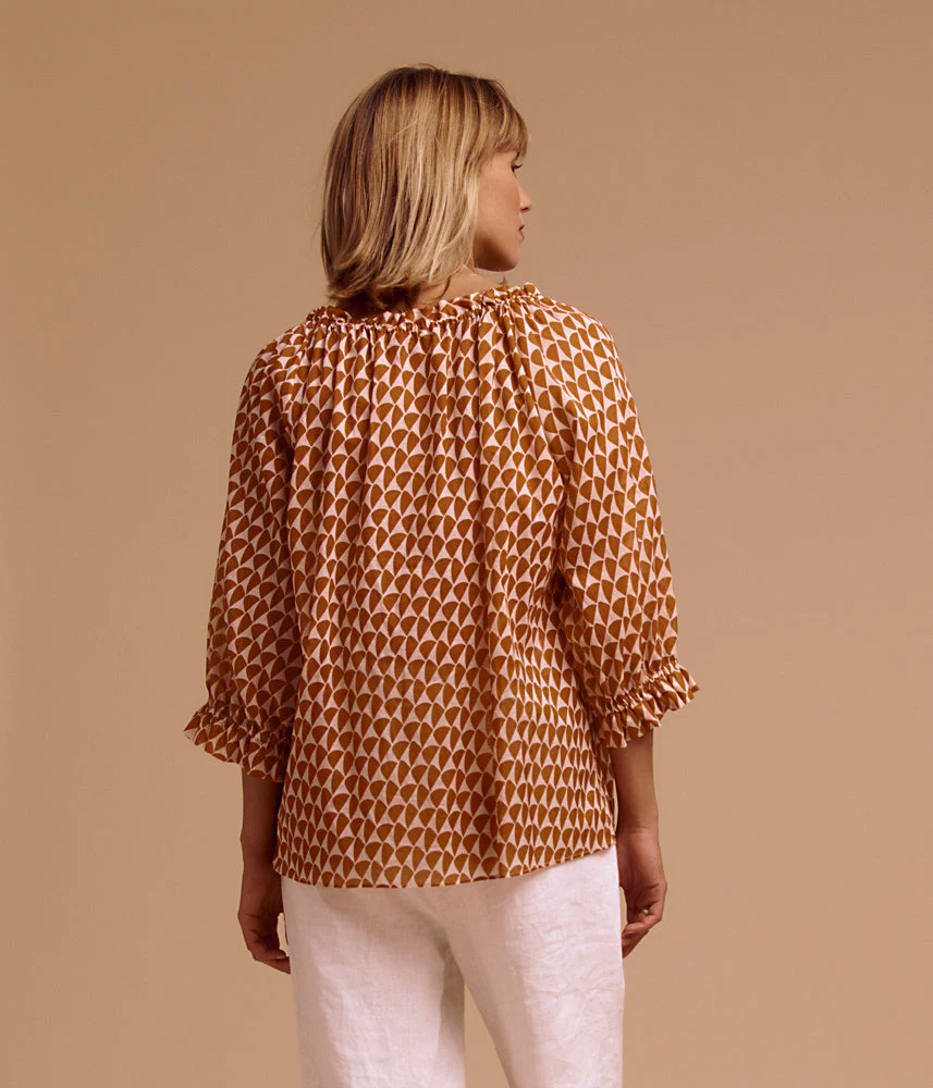 Blouse imprimée en voile de coton CORALIE/85086/580 - Image 4