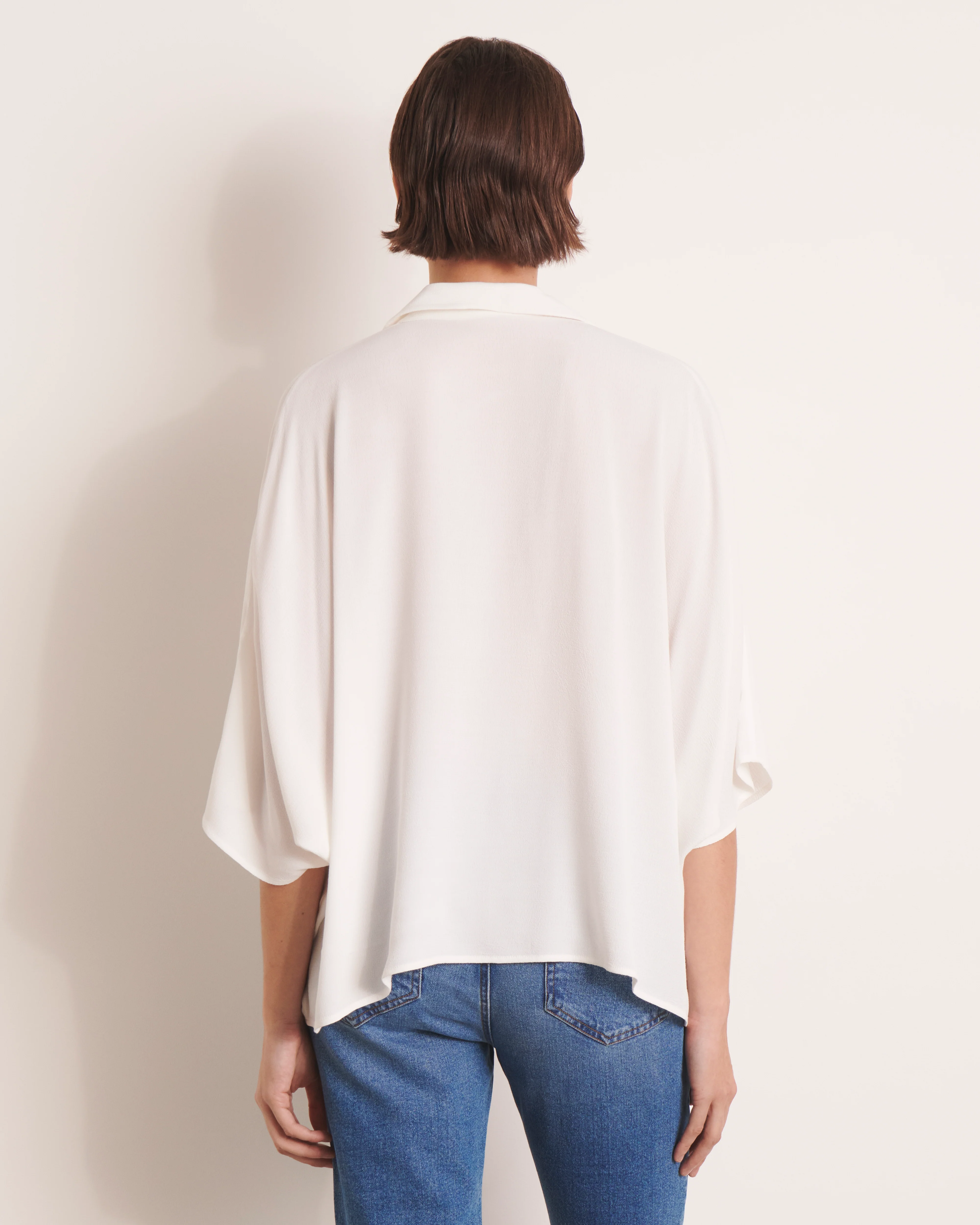 Chemise blanche coupe poncho CHAMANTO/13053/003 - Image 4