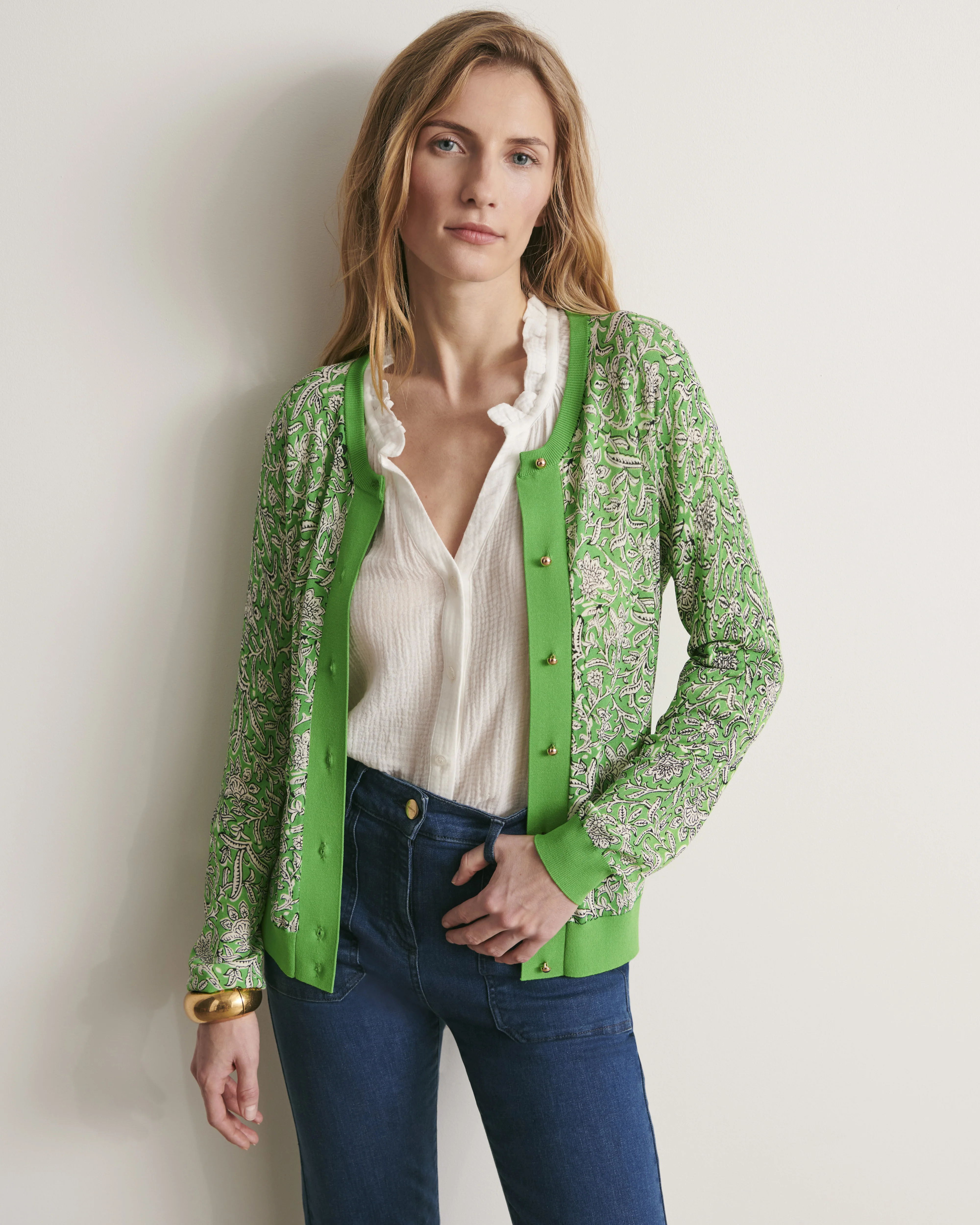 Gilet en maille imprimée GREEN/11075/851 - Image 2