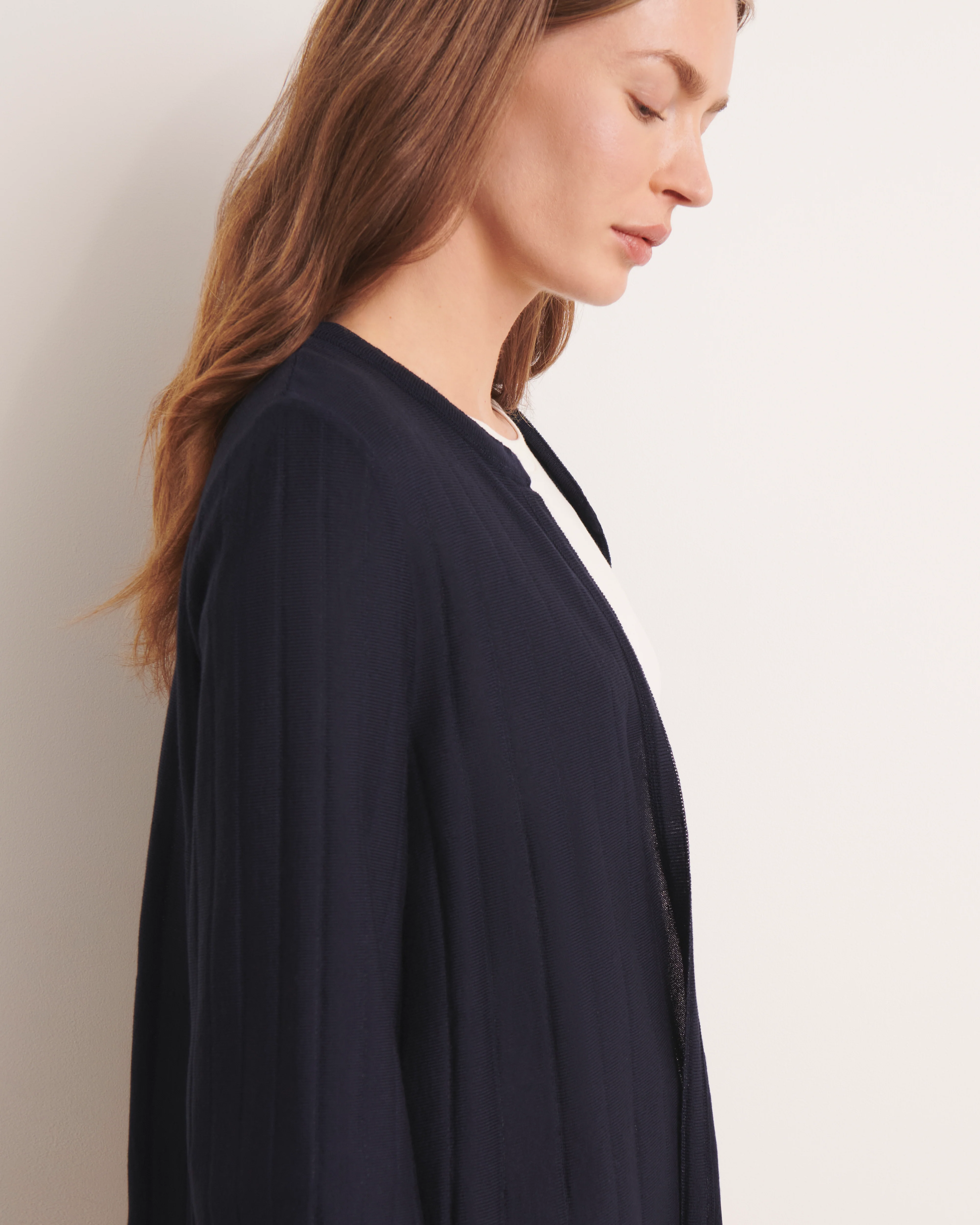 Gilet bleu marine en maille jersey GASTE/13023/317 - Image 2