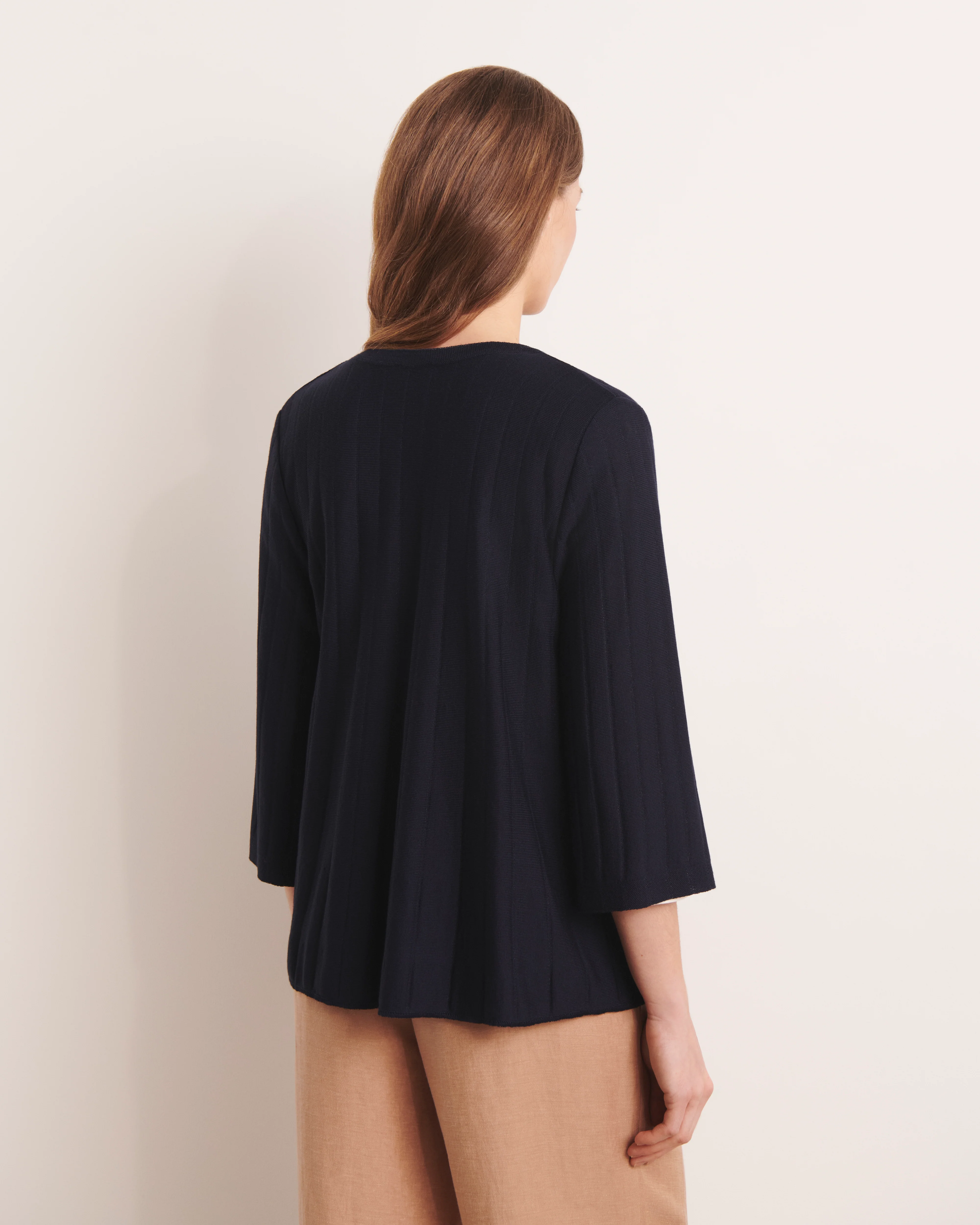 Gilet bleu marine en maille jersey GASTE/13023/317 - Image 3