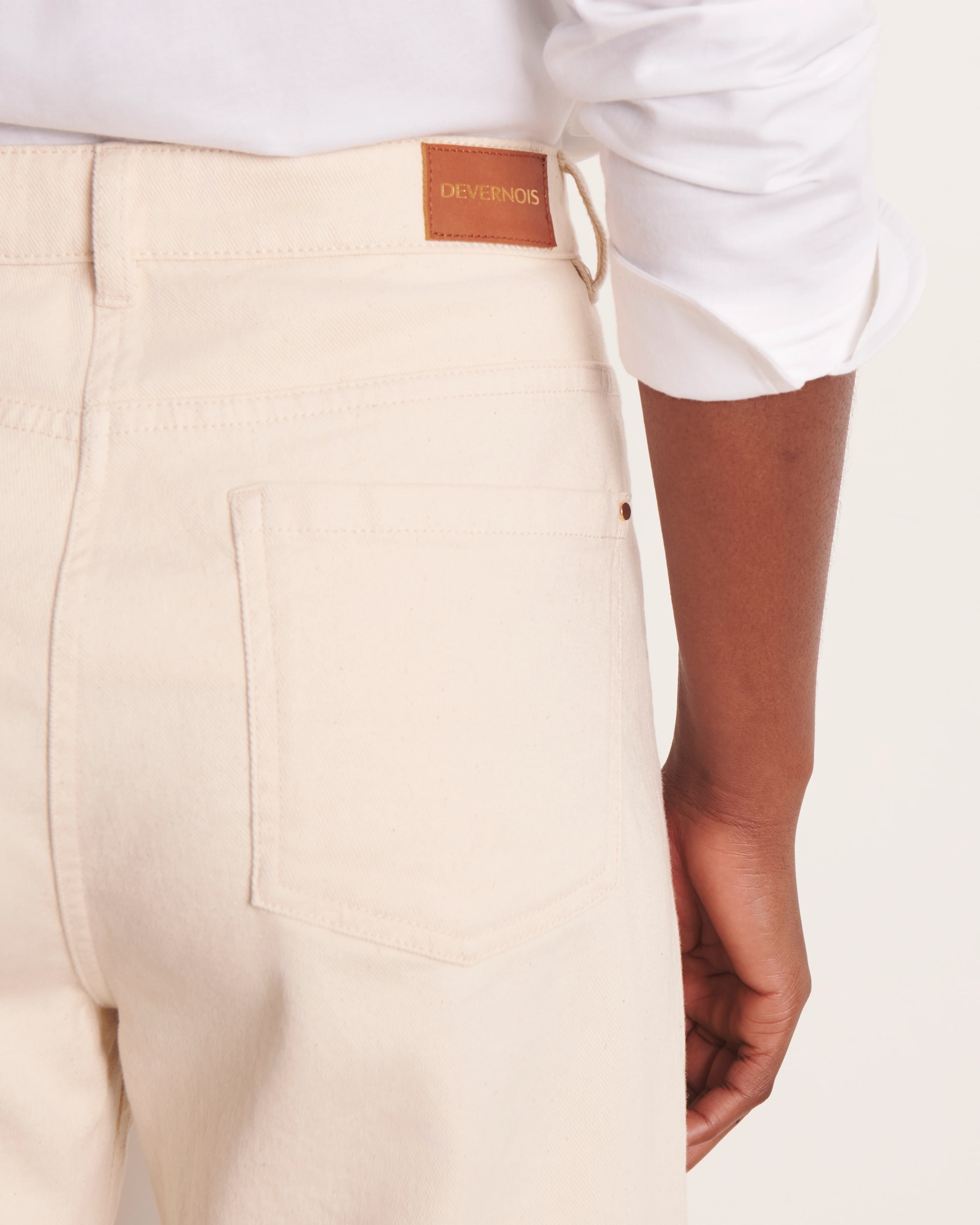 Jeans 7/8ème beige large PERRINE-ETE/13153/007 - Image 3
