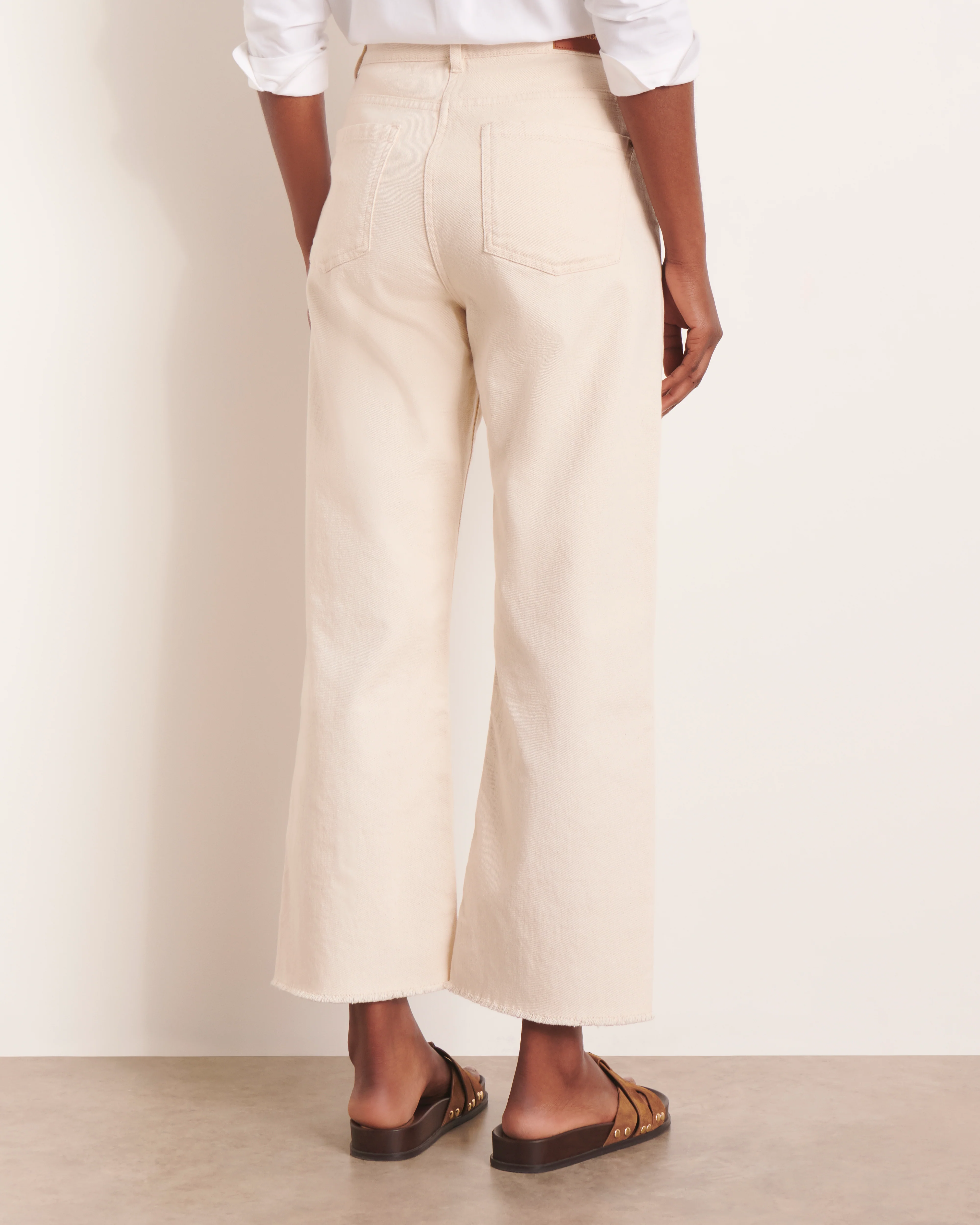 Jeans 7/8ème beige large PERRINE-ETE/13153/007 - Image 4