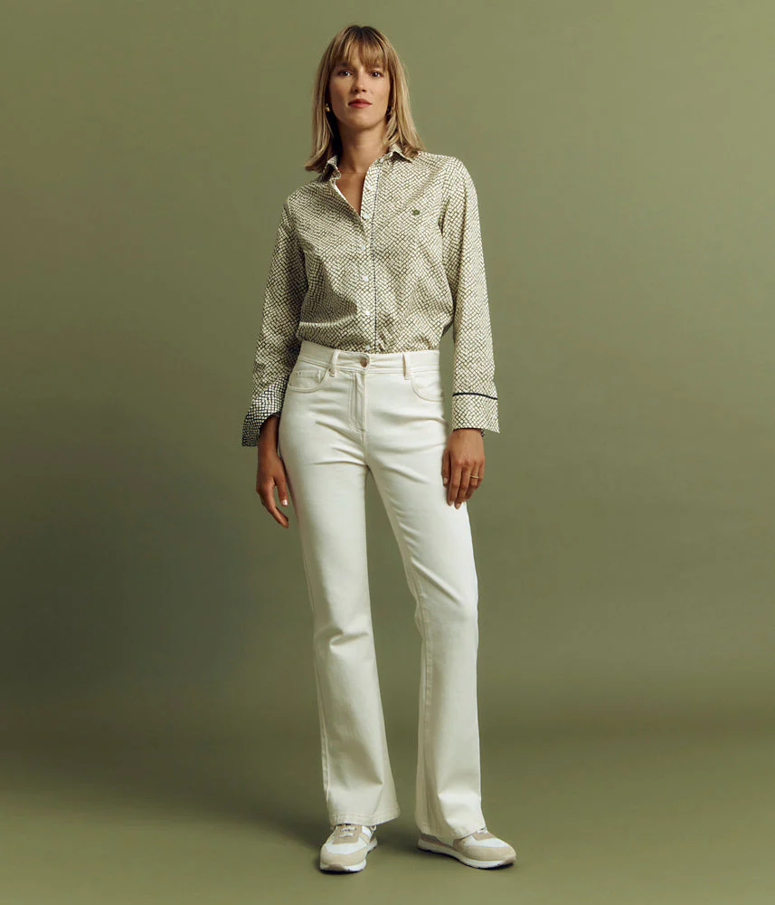 Jeans flare en coton stretch PYTA/85170/007 - Image 3