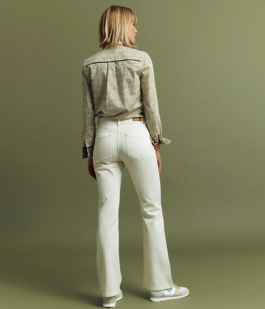 Jeans flare en coton stretch PYTA/85170/007 - Image 5