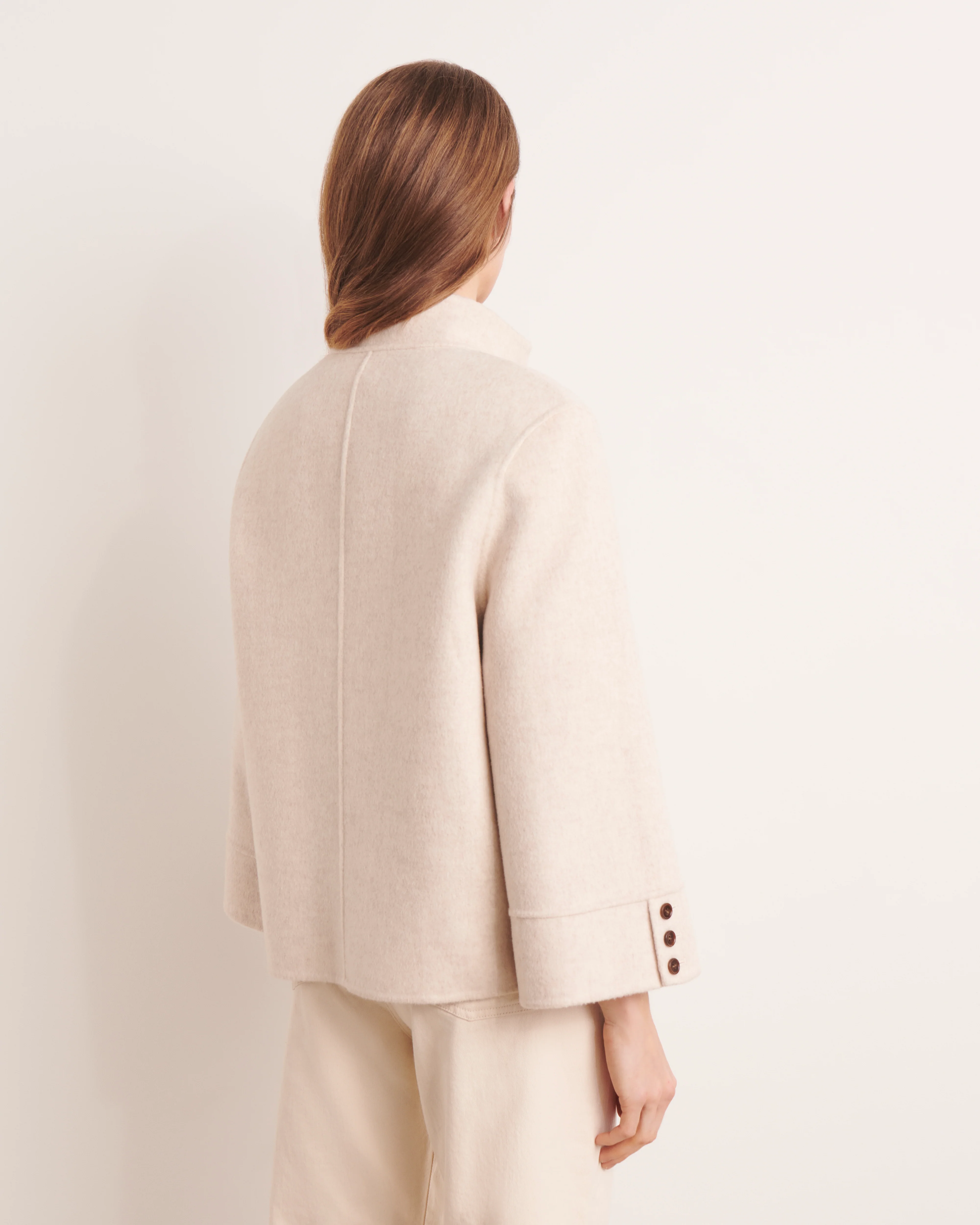 Manteau court beige boutonné MOLLIE/13059/003 - Image 5