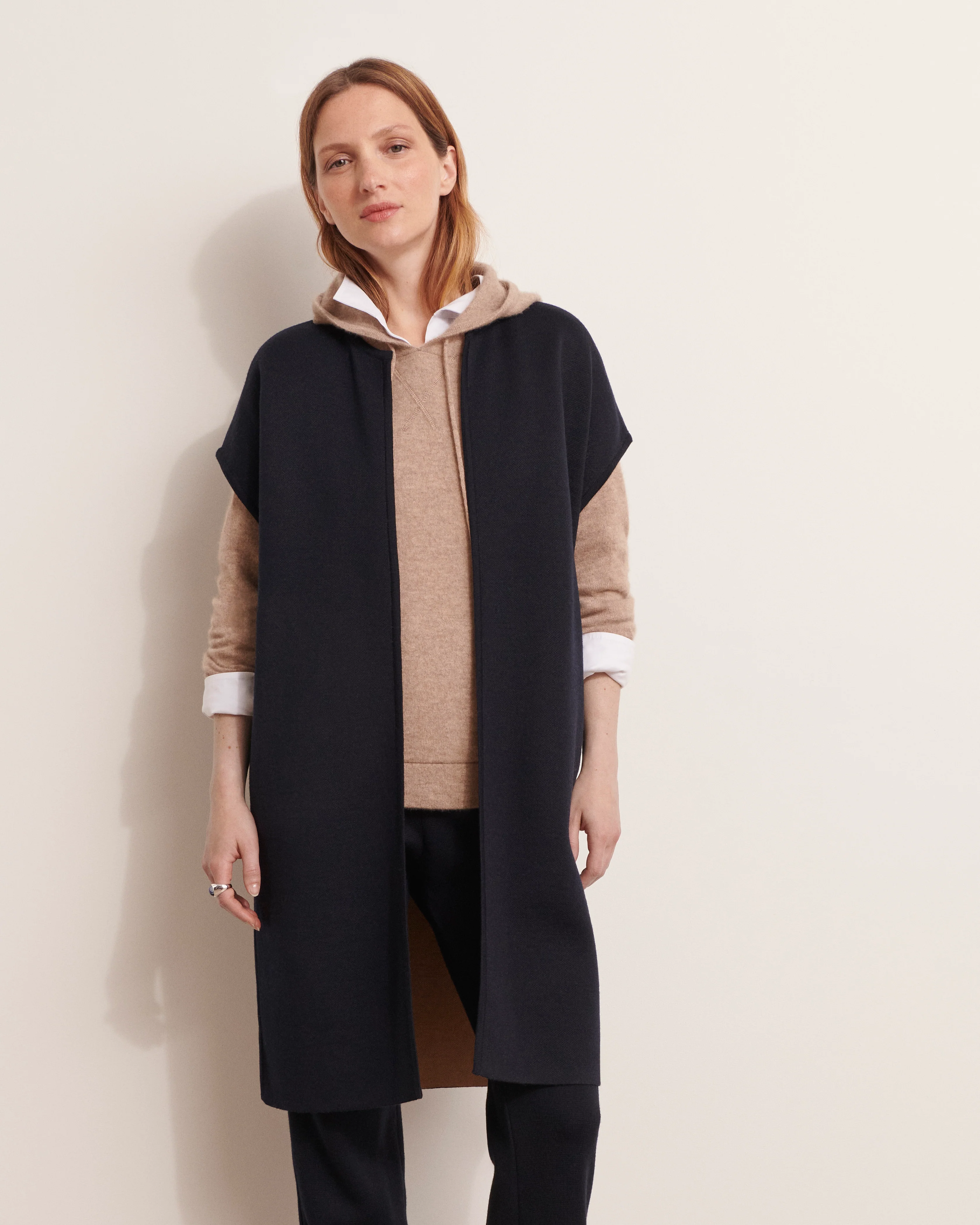 Manteau sans manches en maille double face réversible NERINE1927/12137/886