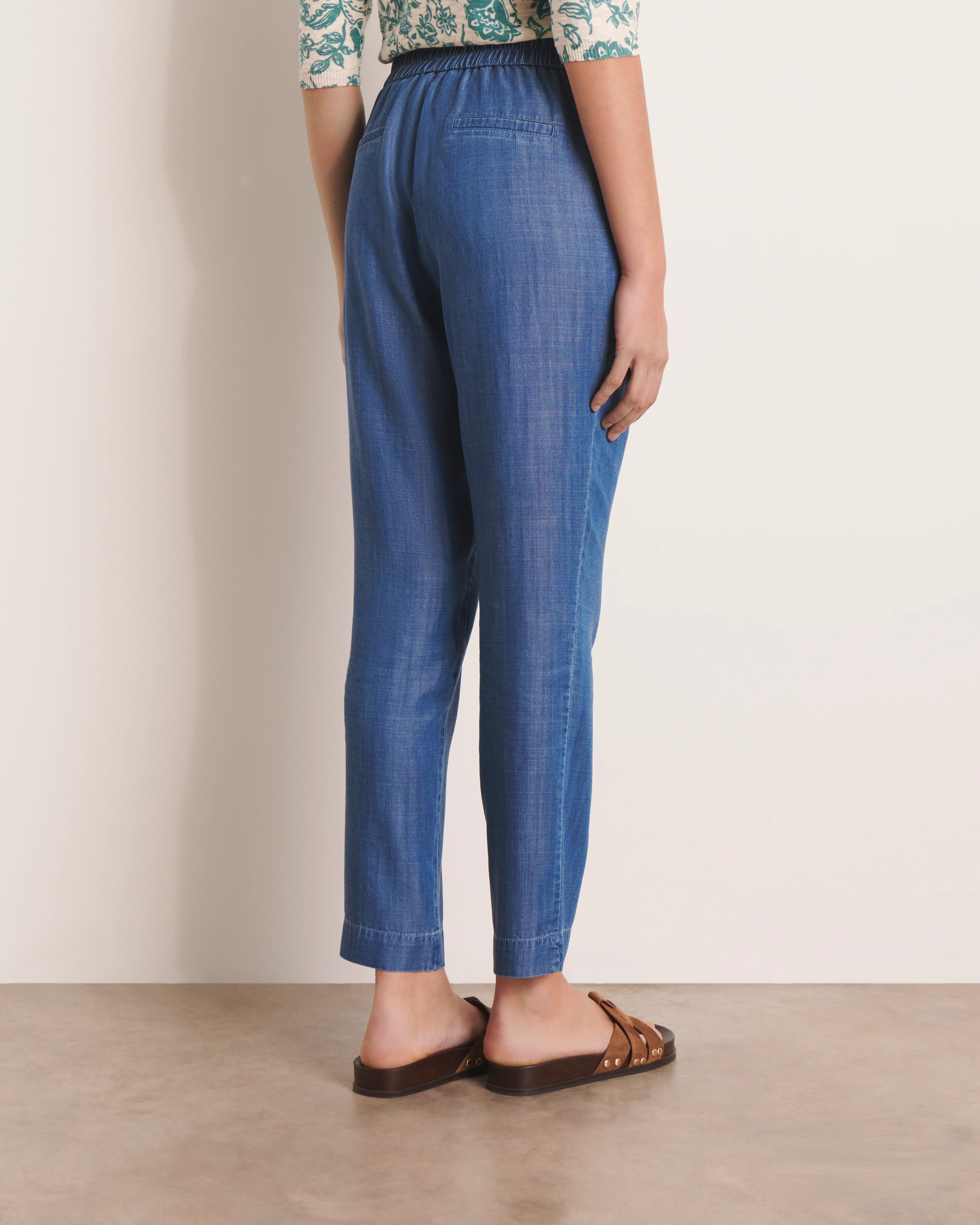 Pantalon bleu dos élastiqué PRUNELLE/13214/296 - Image 3