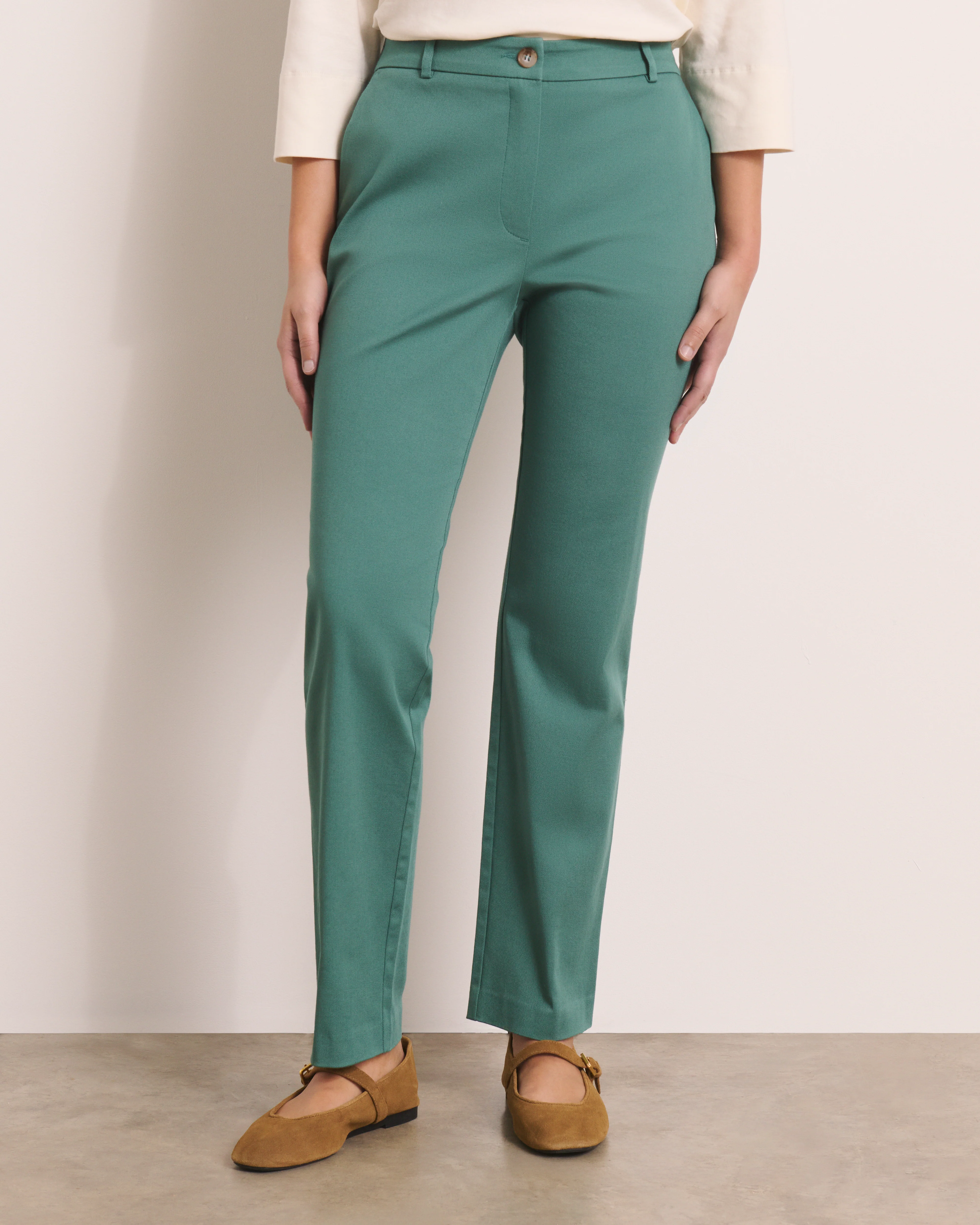Pantalon droit vert PICOLINEW/13204/208 - Image 2