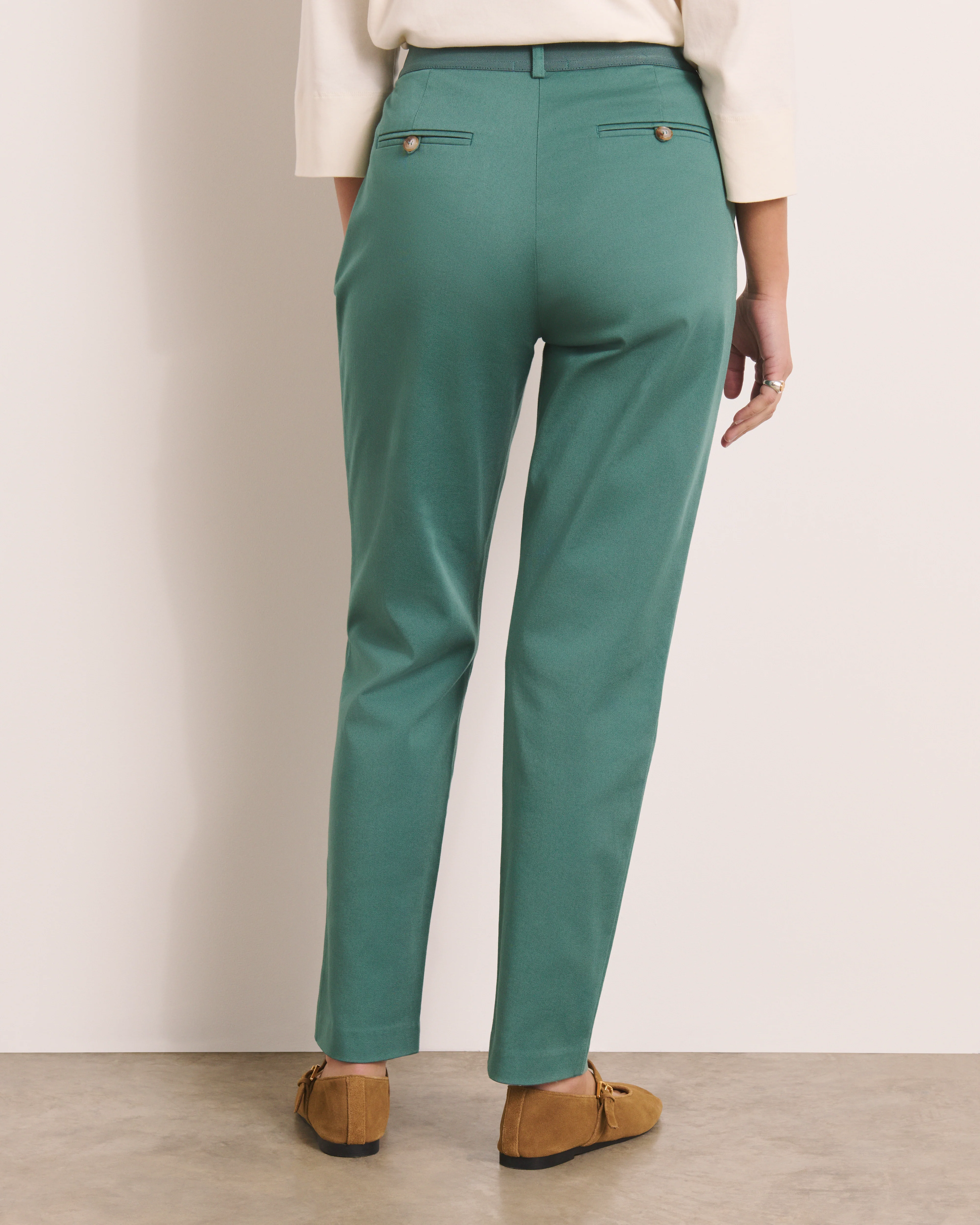 Pantalon droit vert PICOLINEW/13204/208 - Image 3