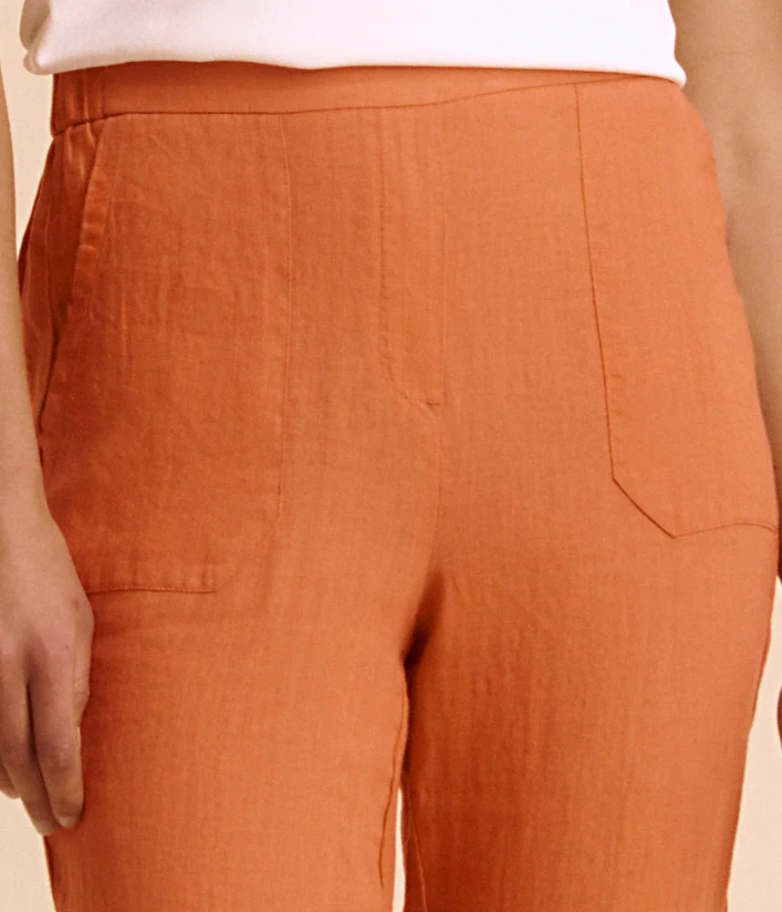 Pantalon fluide en lin lavé PRALIN85/85271/079 - Image 3