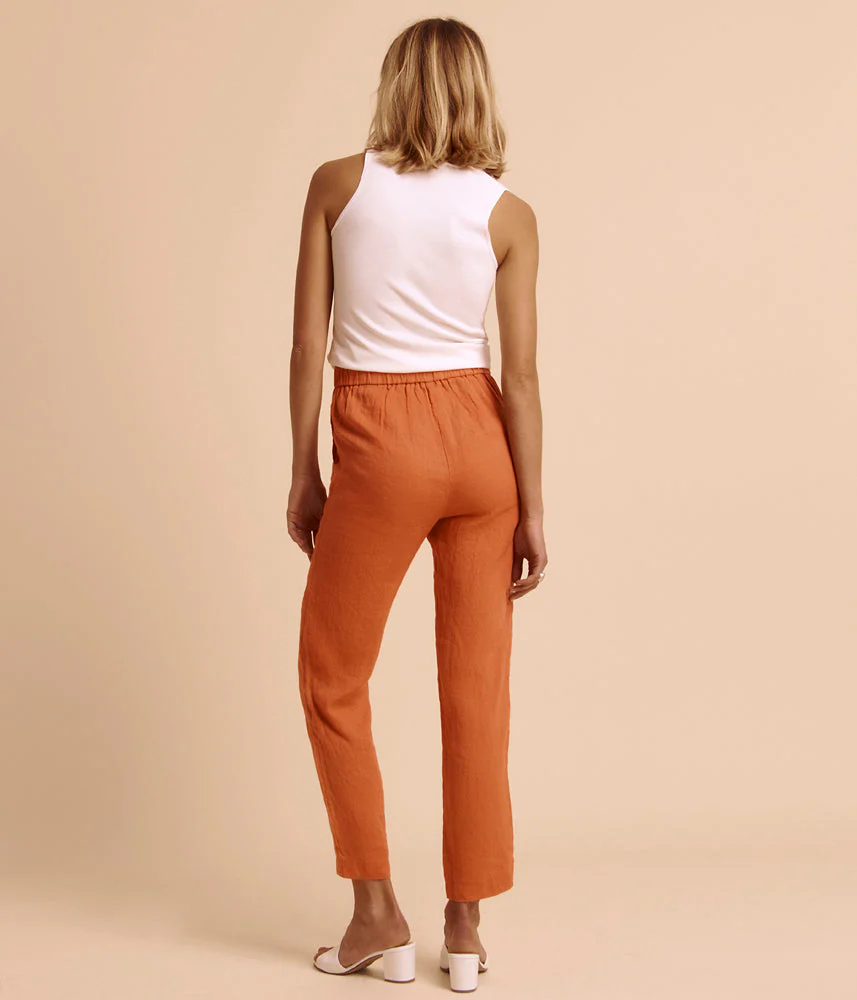 Pantalon fluide en lin lavé PRALIN85/85271/079 - Image 4