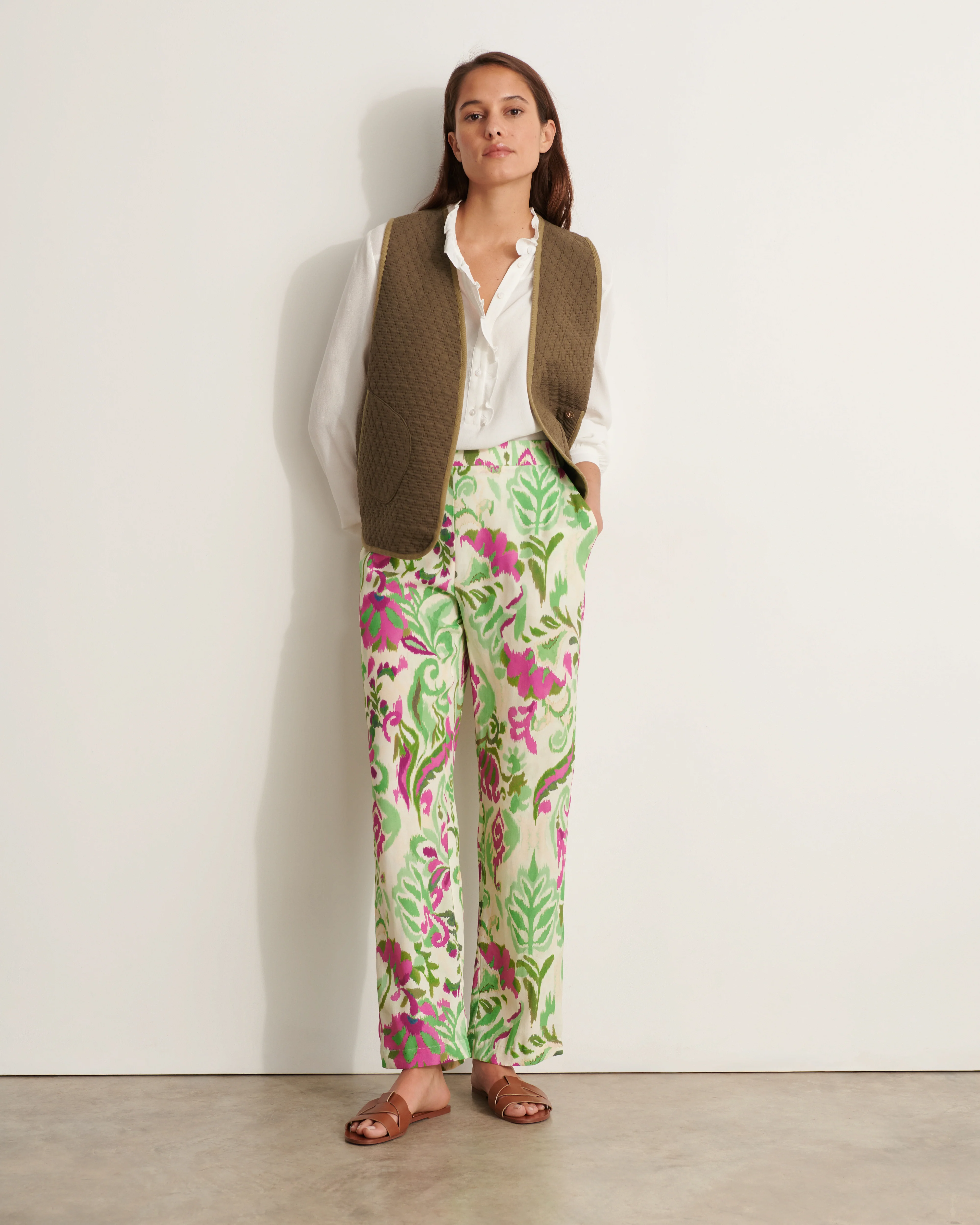 Pantalon fluide imprimé PALMERAIE/11947/600