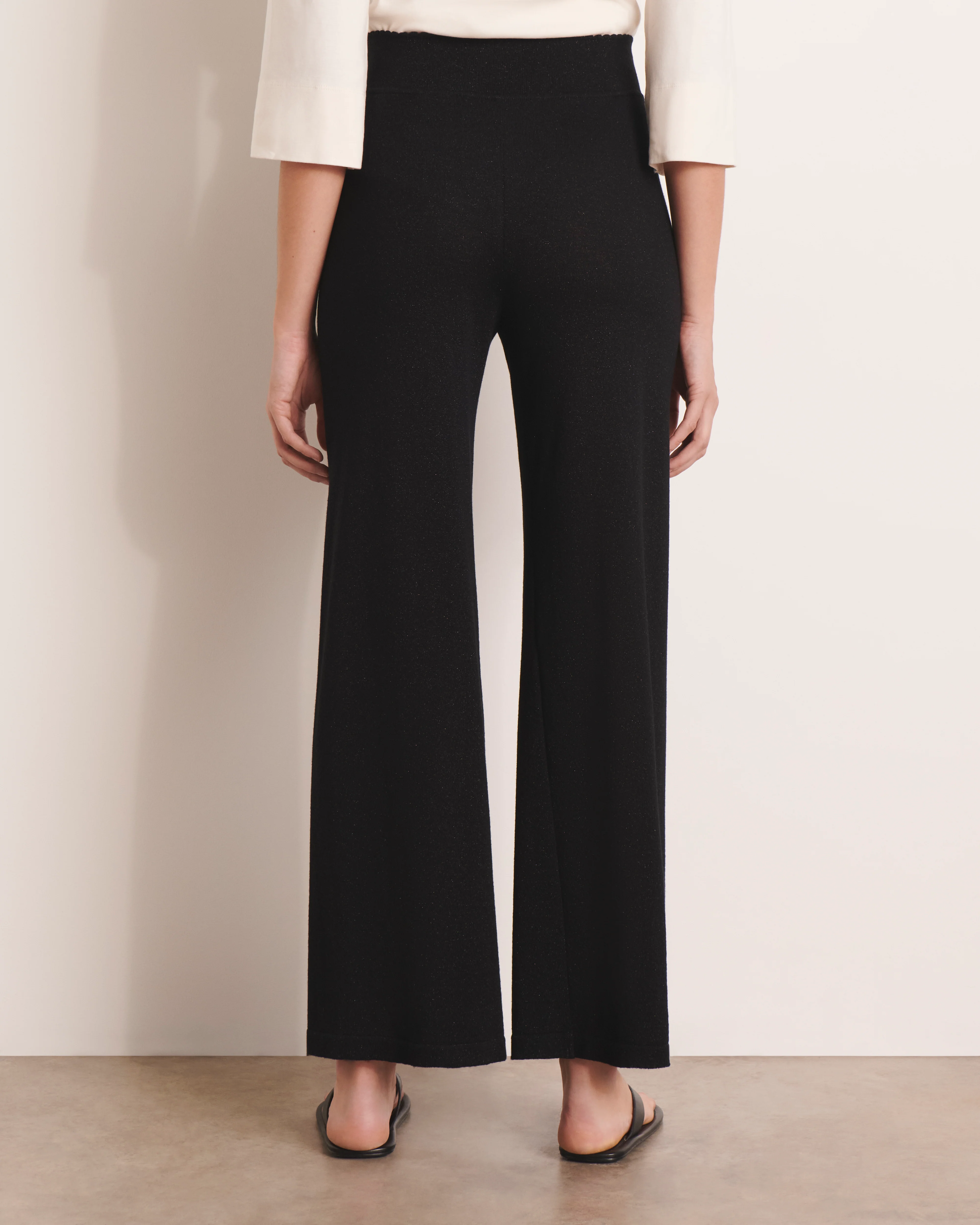 Pantalon large noir en maille jersey irisée YELLOW13/13157/921 - Image 4