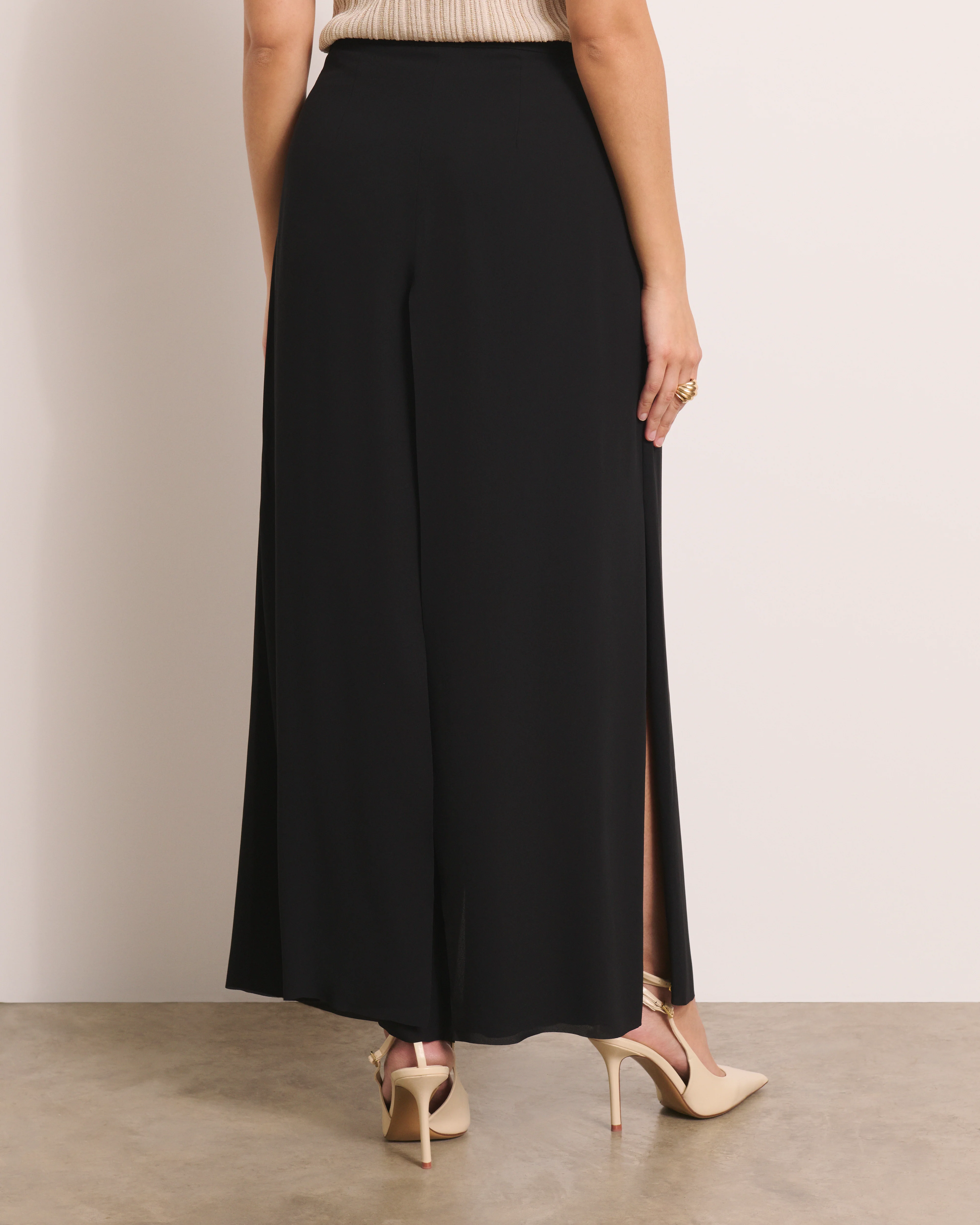 Pantalon noir large et fluide PLAZA13/13151/500 - Image 3