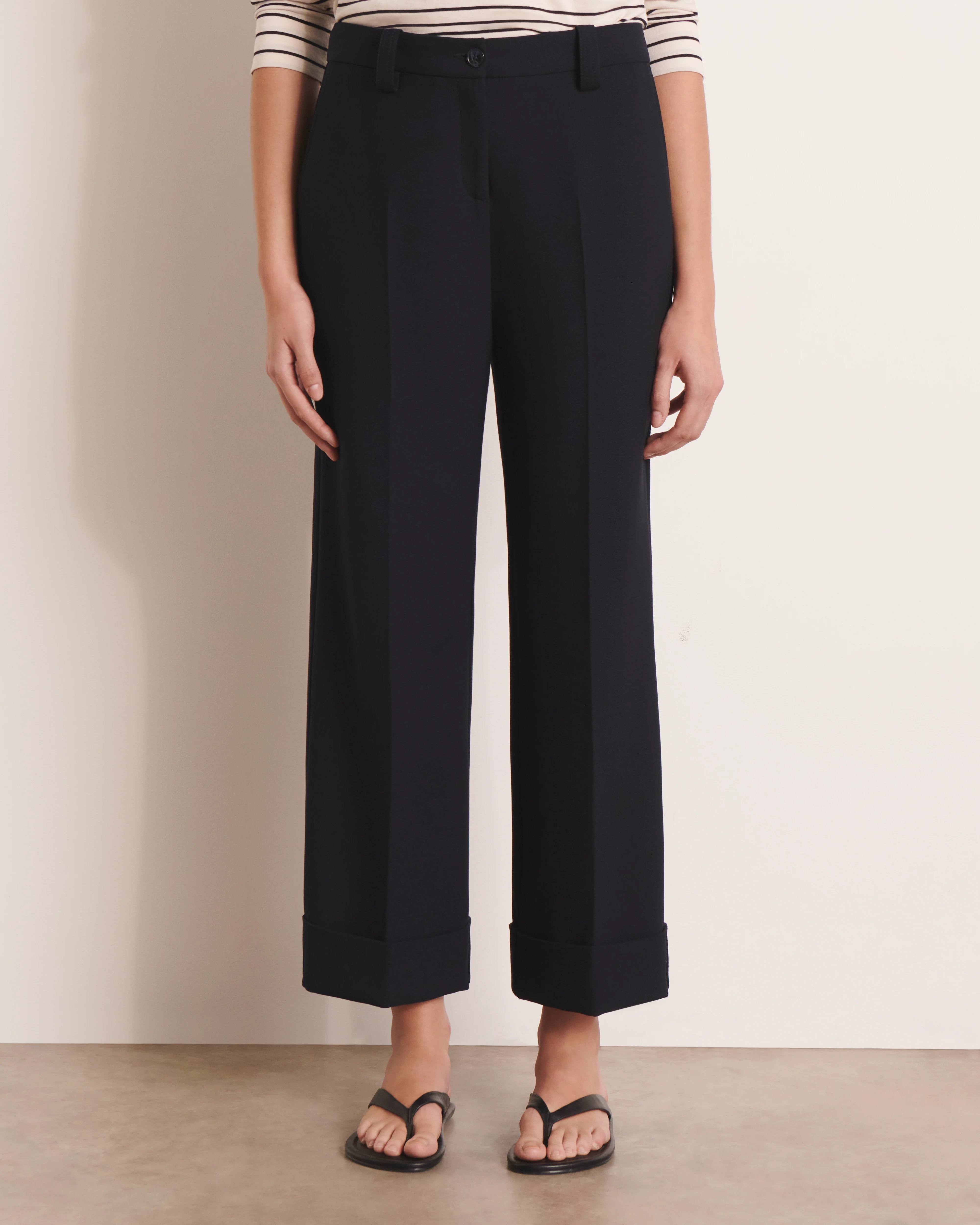 Pantalon large bleu marine PUNTO-DROIT/13128/317 - Image 3