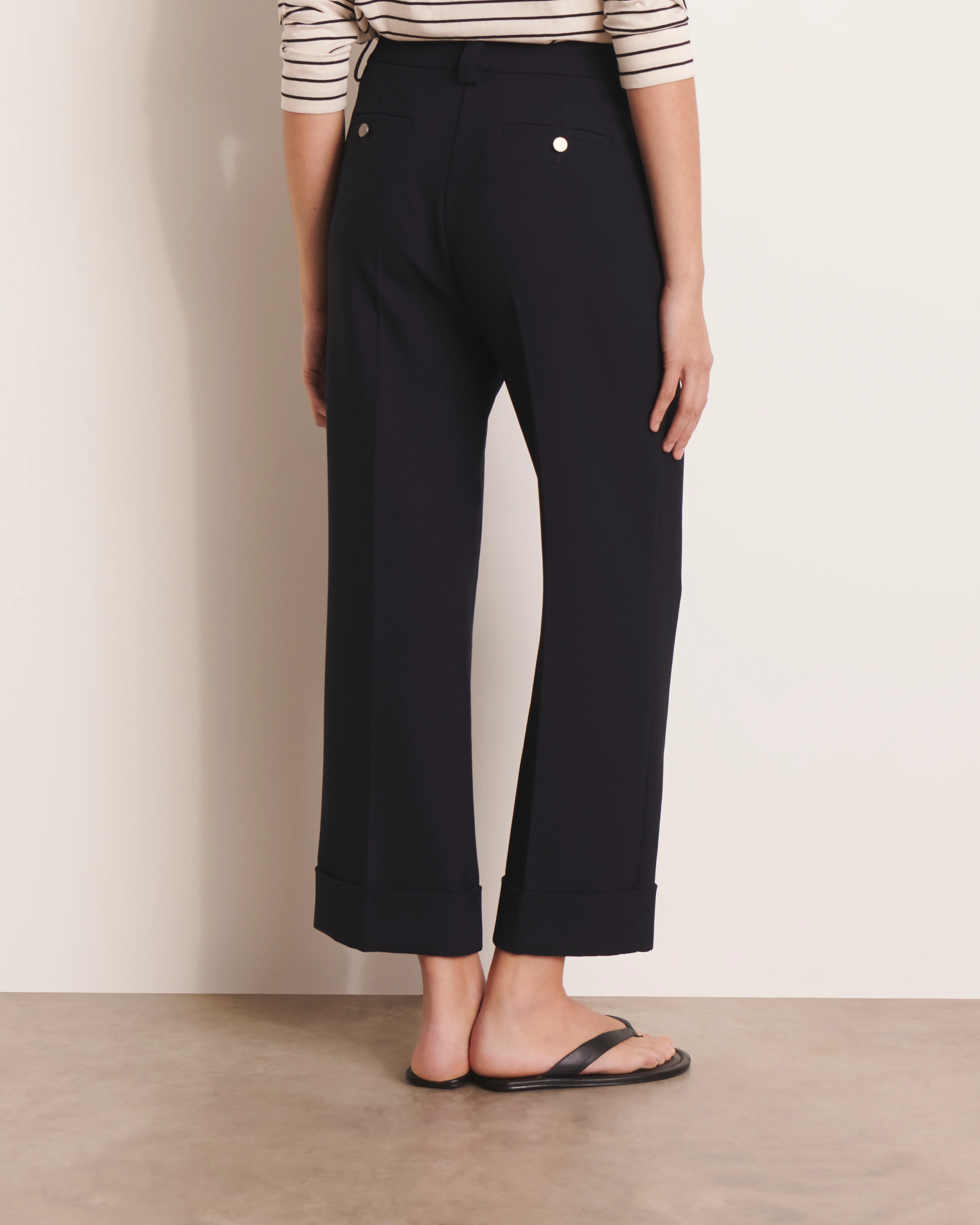 Pantalon large bleu marine PUNTO-DROIT/13128/317 - Image 4