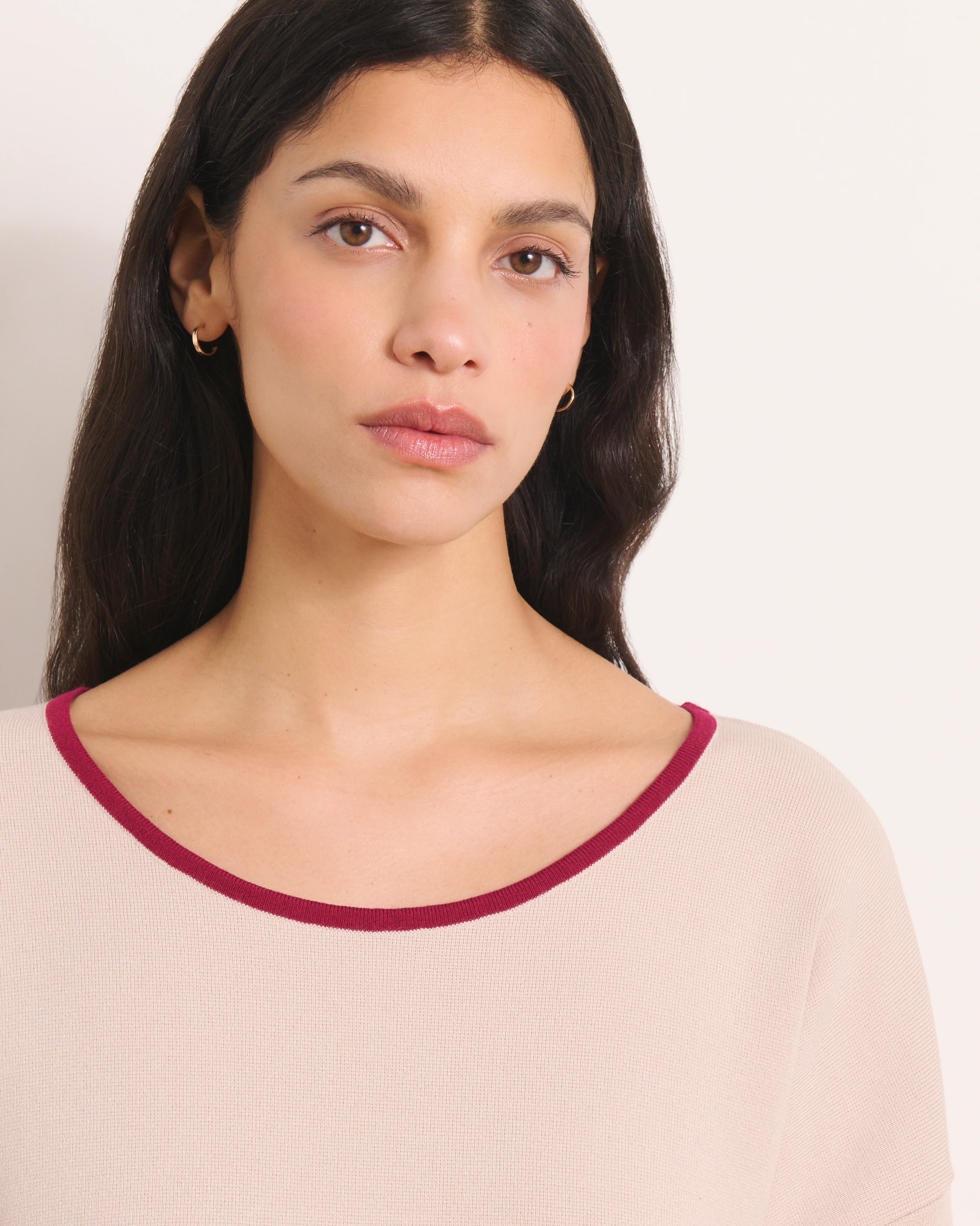 Pull boite beige en maille colorblock ABELINA/13251/781 - Image 2
