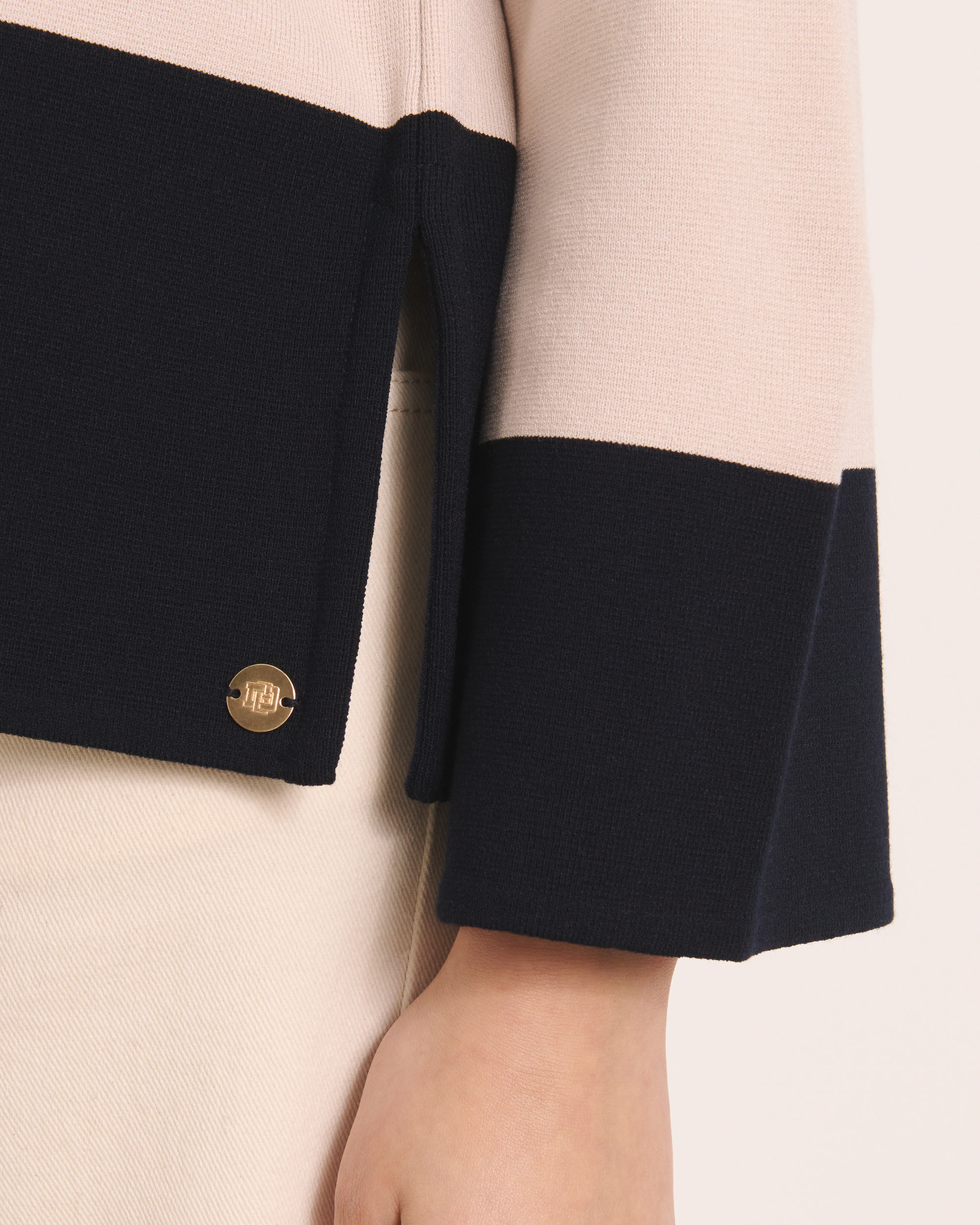 Pull boite beige en maille colorblock ABELINA/13251/781 - Image 3