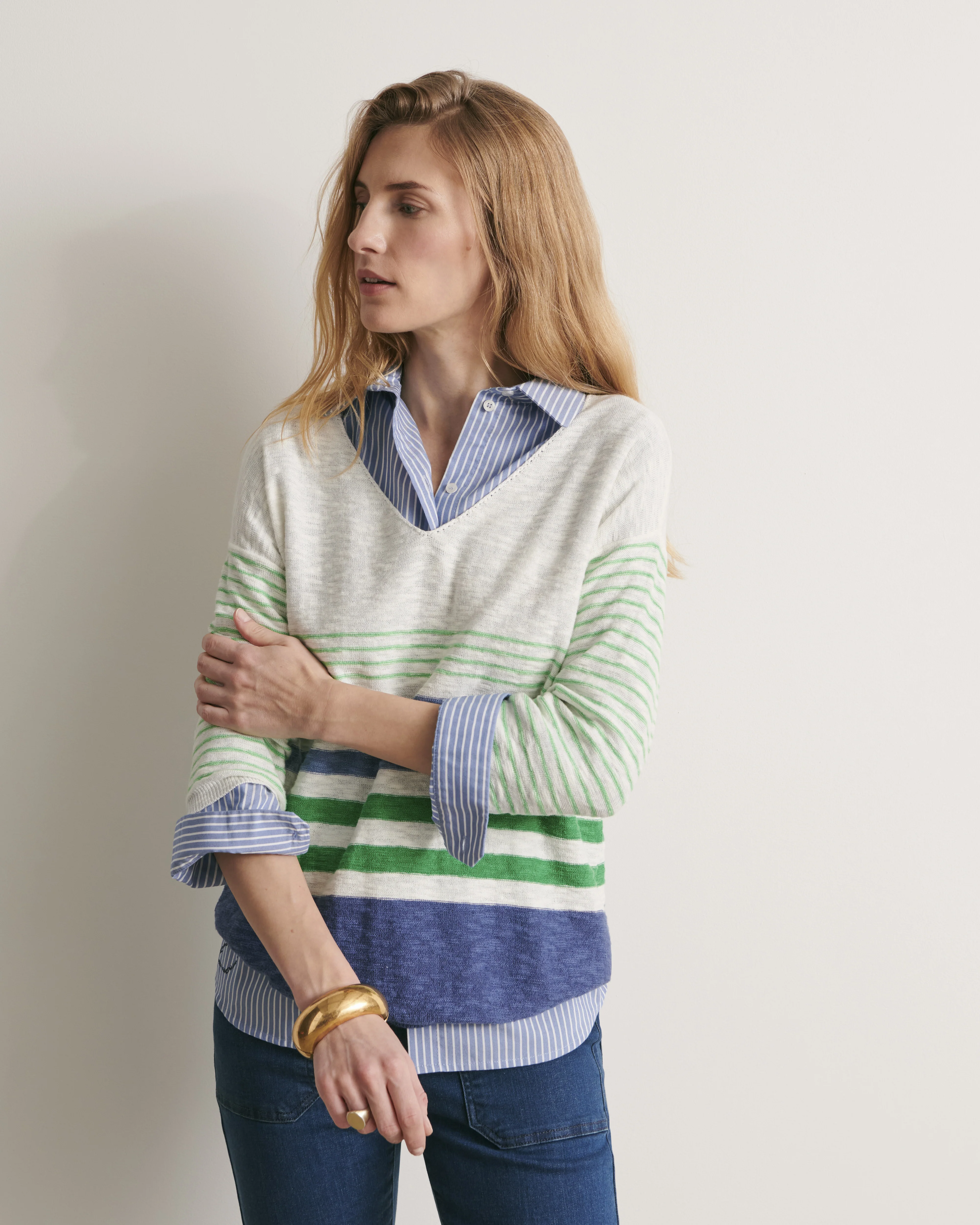Pull en maille encolure V ALICIANE/11191/881