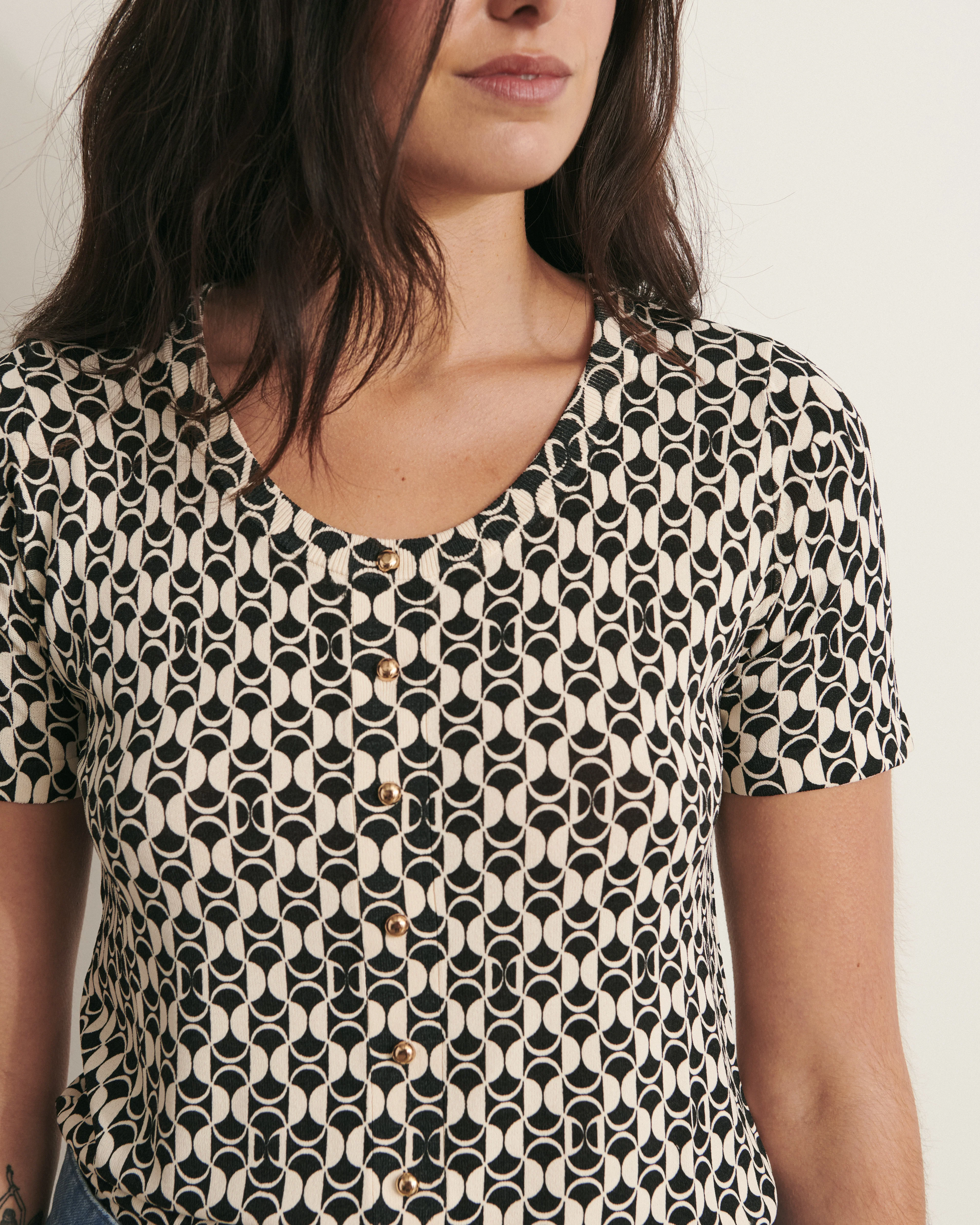 Pull en maille faux boutonnage ARLEQUIN/11142/921 - Image 2