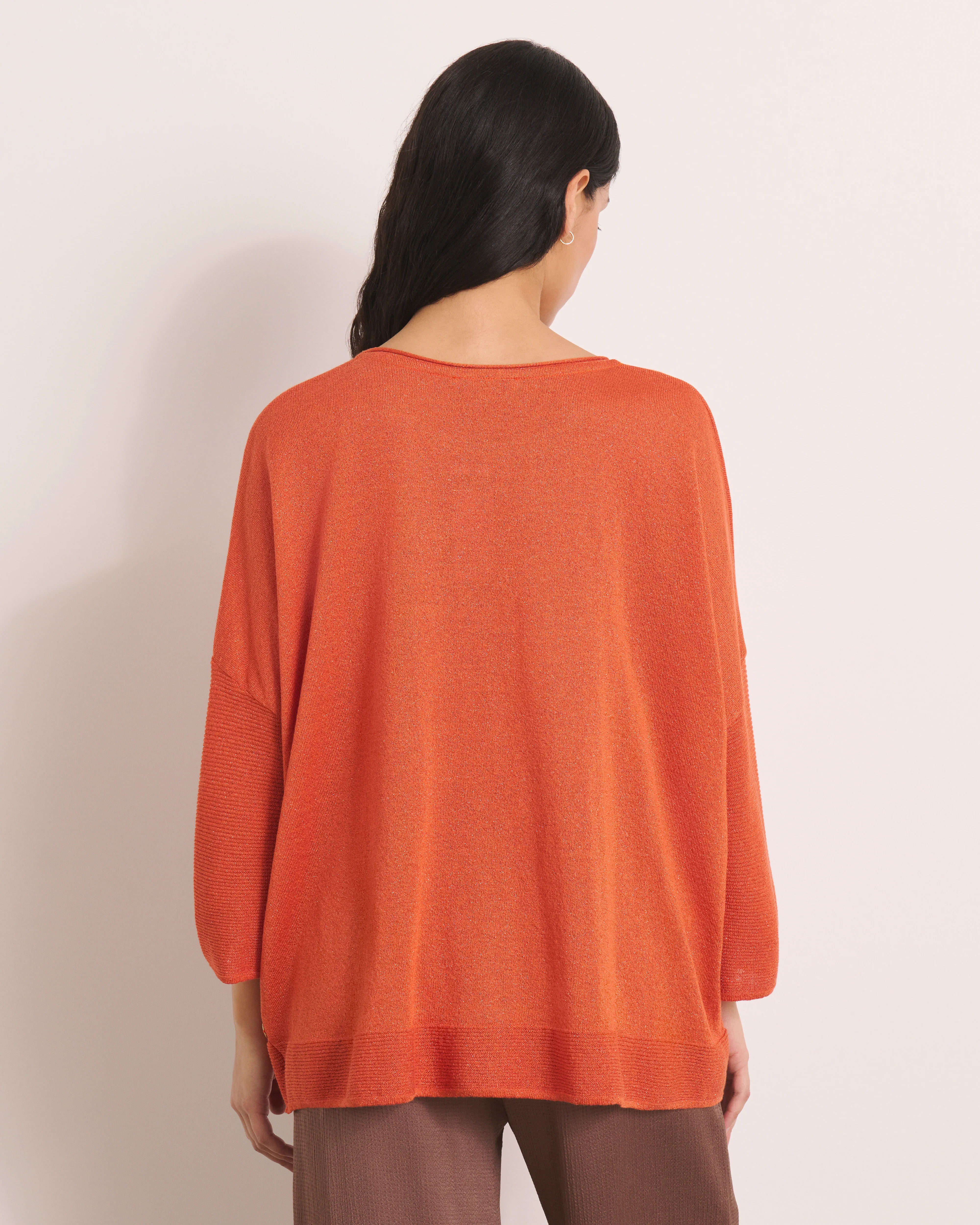 Pull orange en maille irisée AMILLY13/13117/831 - Image 3