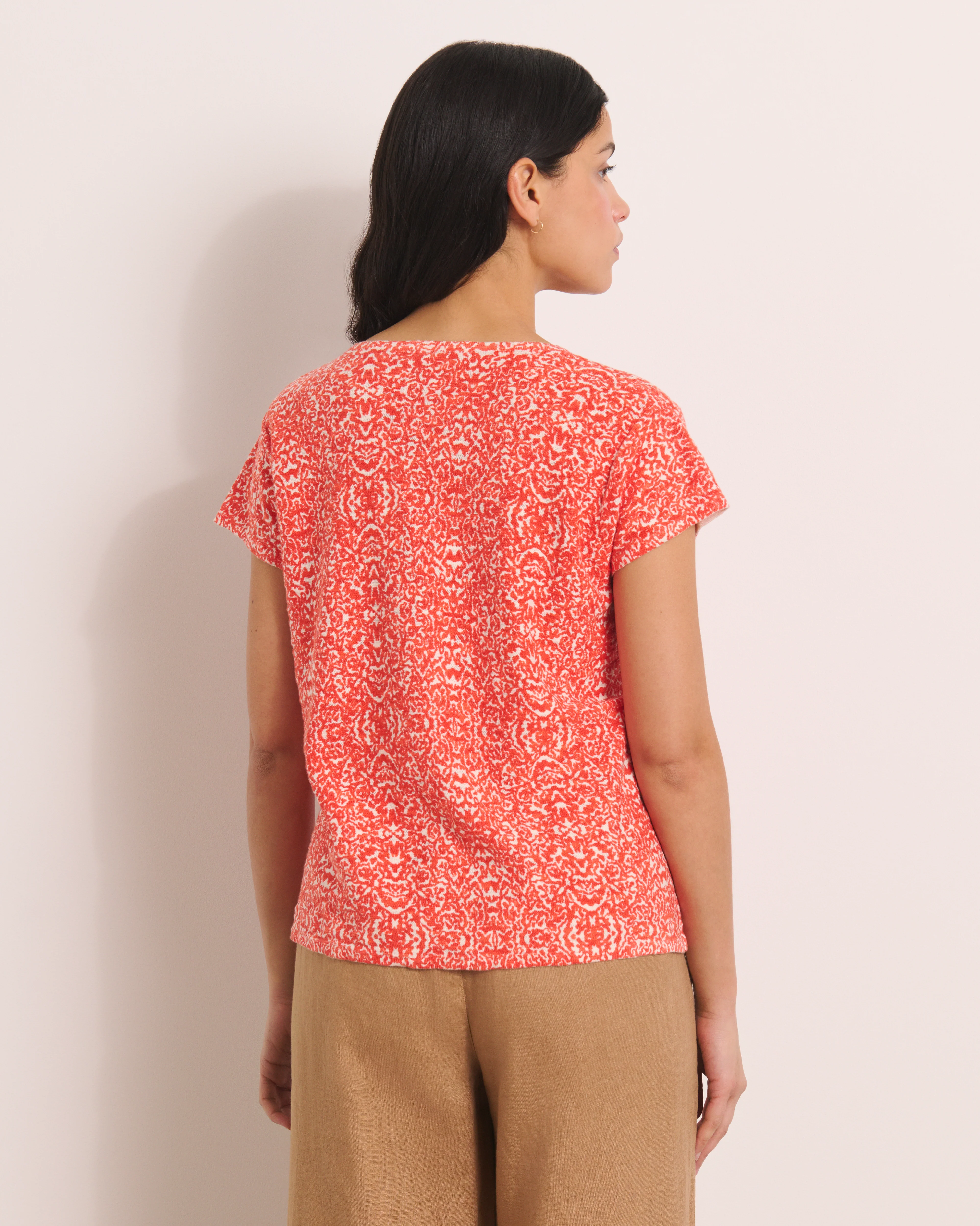 Pull imprimé orange ADAYOU/13225/831 - Image 3