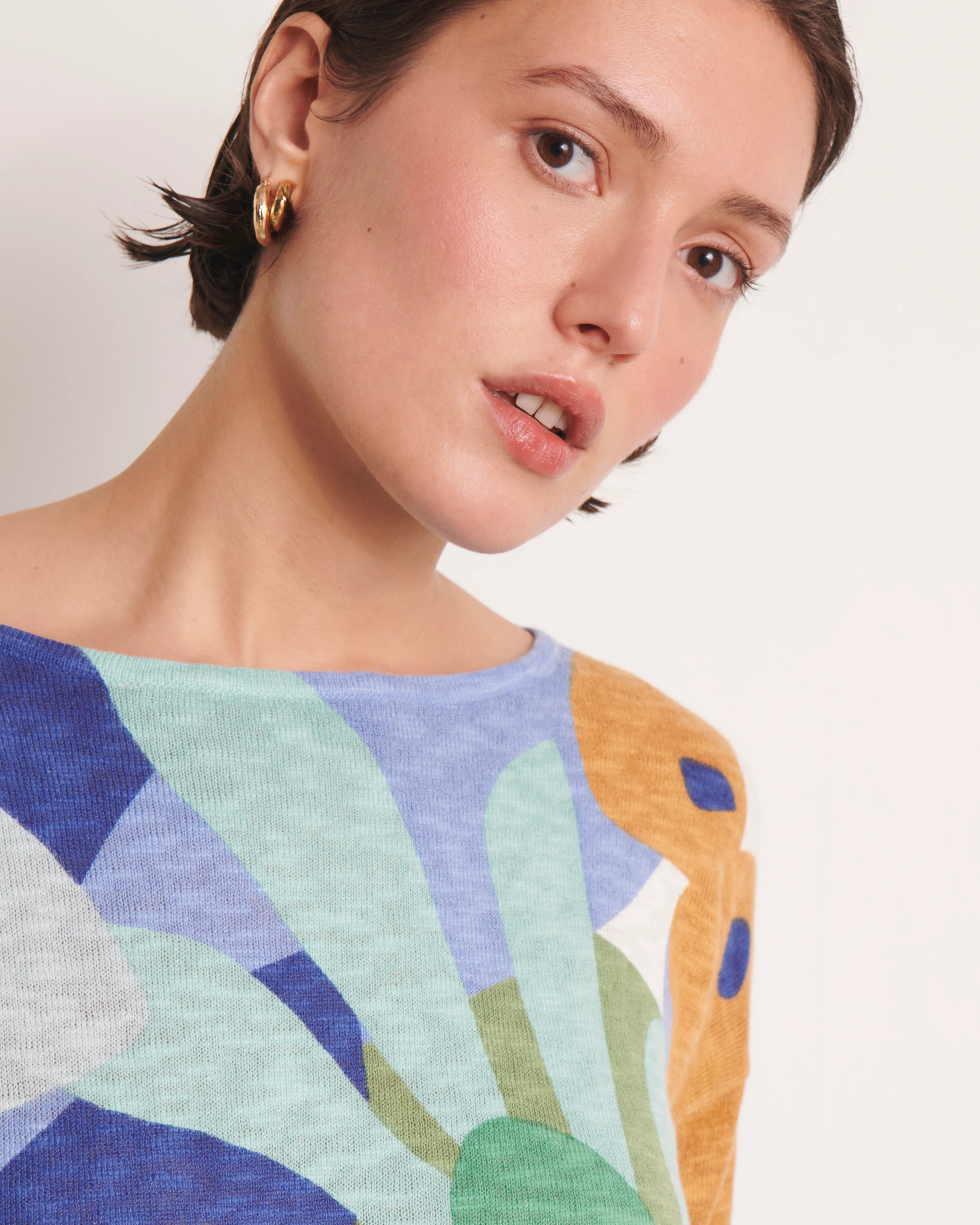 Pull imprimé bleu ALBIZIAME/13192/881 - Image 3