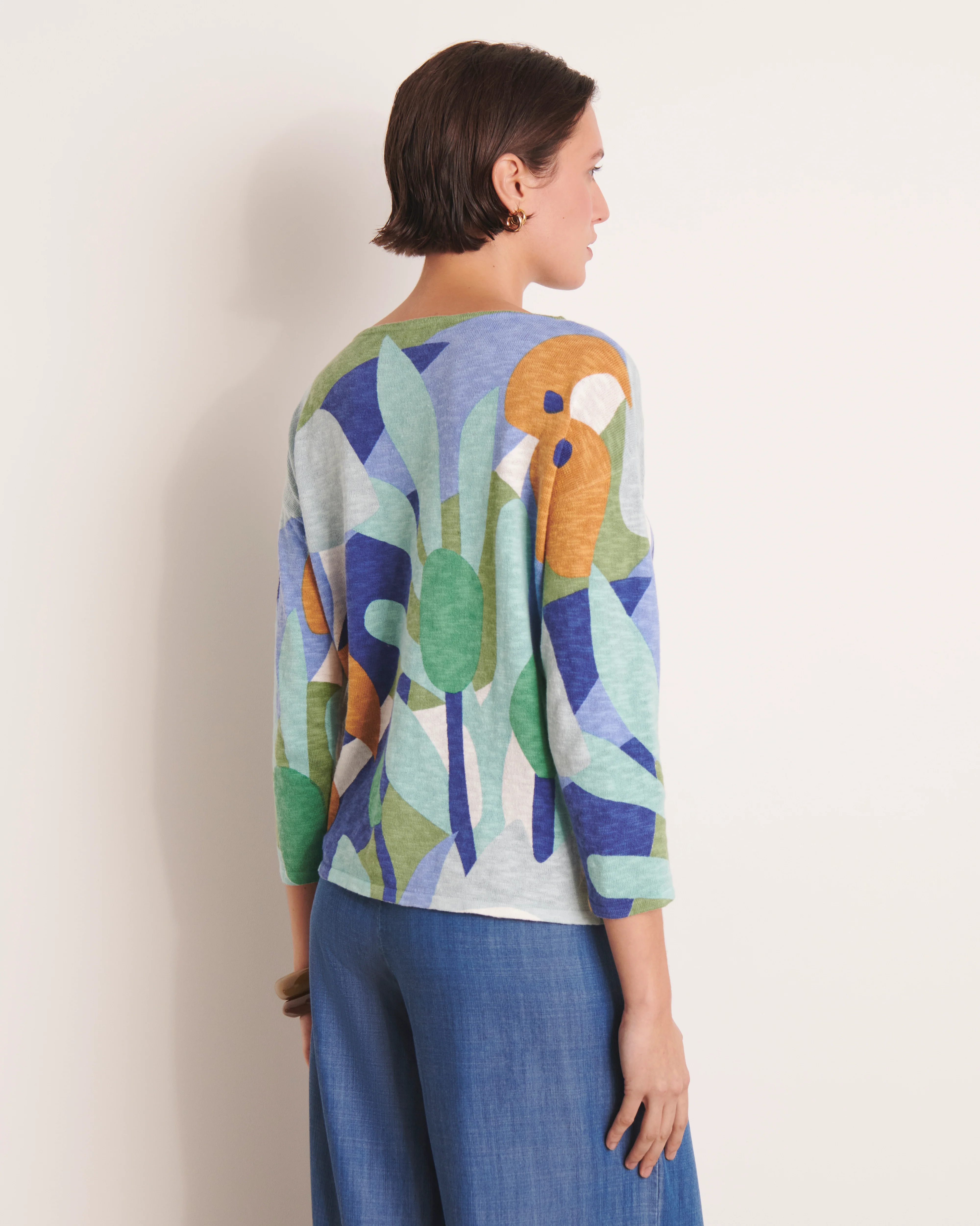 Pull imprimé bleu ALBIZIAME/13192/881 - Image 4