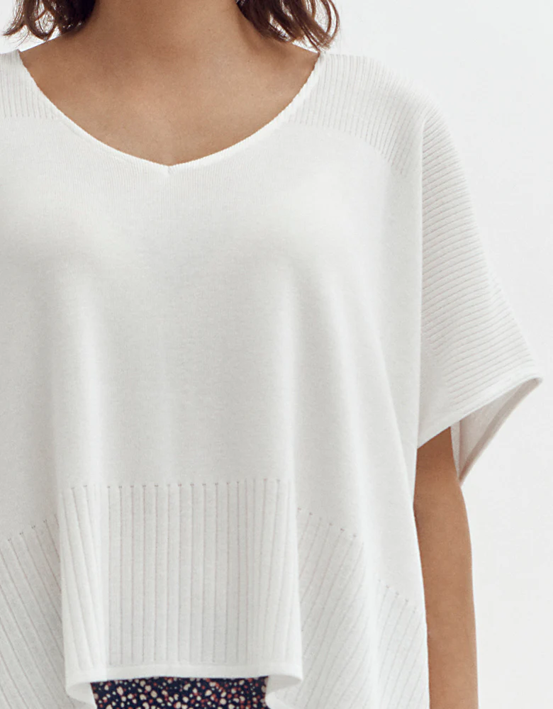 Pull maille kimono en côtes placées AIMIE-H/87273/003 - Image 3