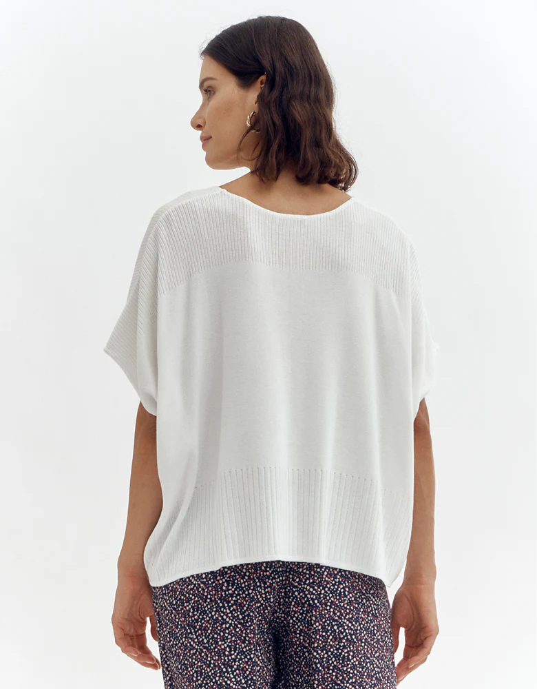 Pull maille kimono en côtes placées AIMIE-H/87273/003 - Image 4