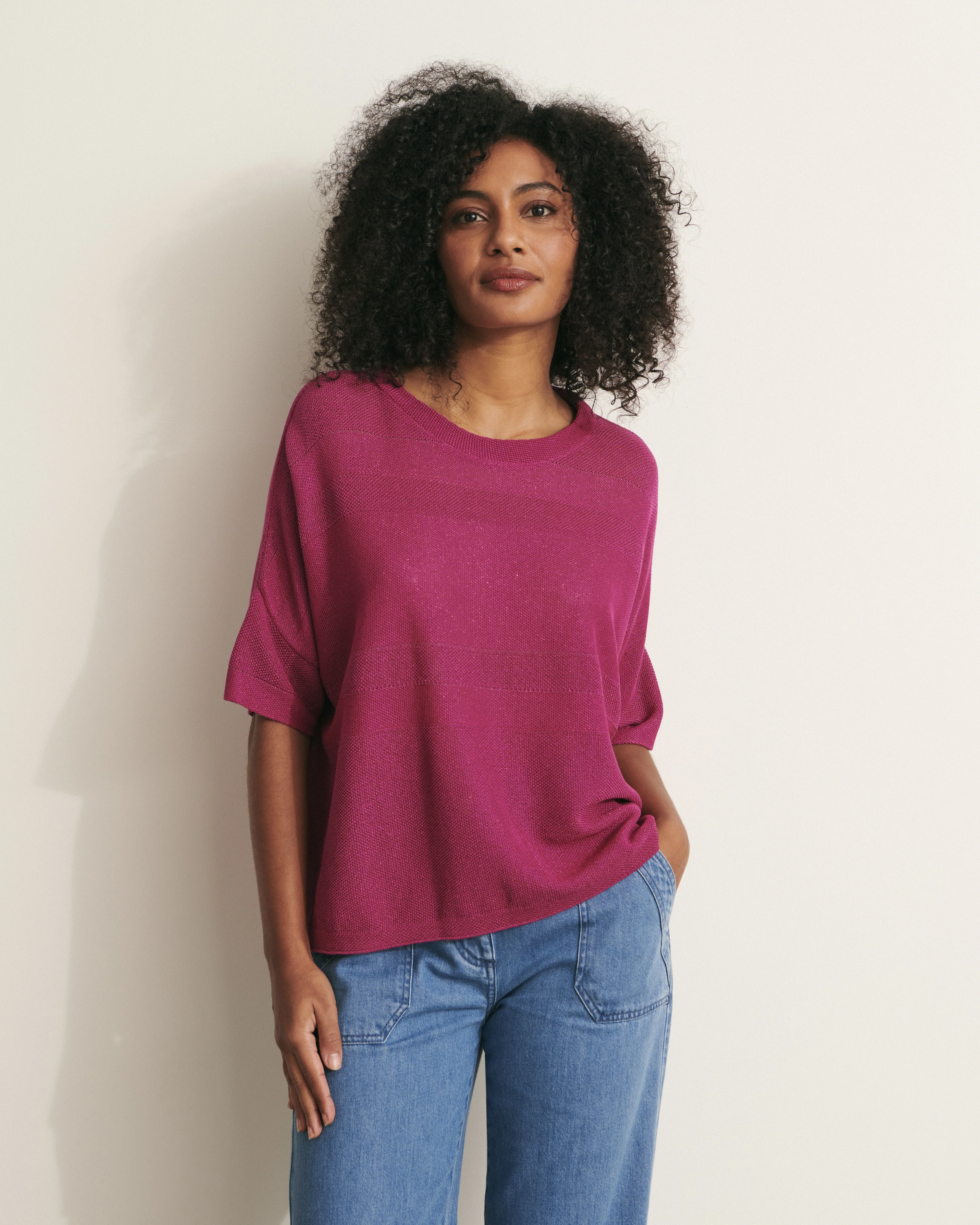 Pull oversize en maille piquée irisée APYACTUA/11231/891