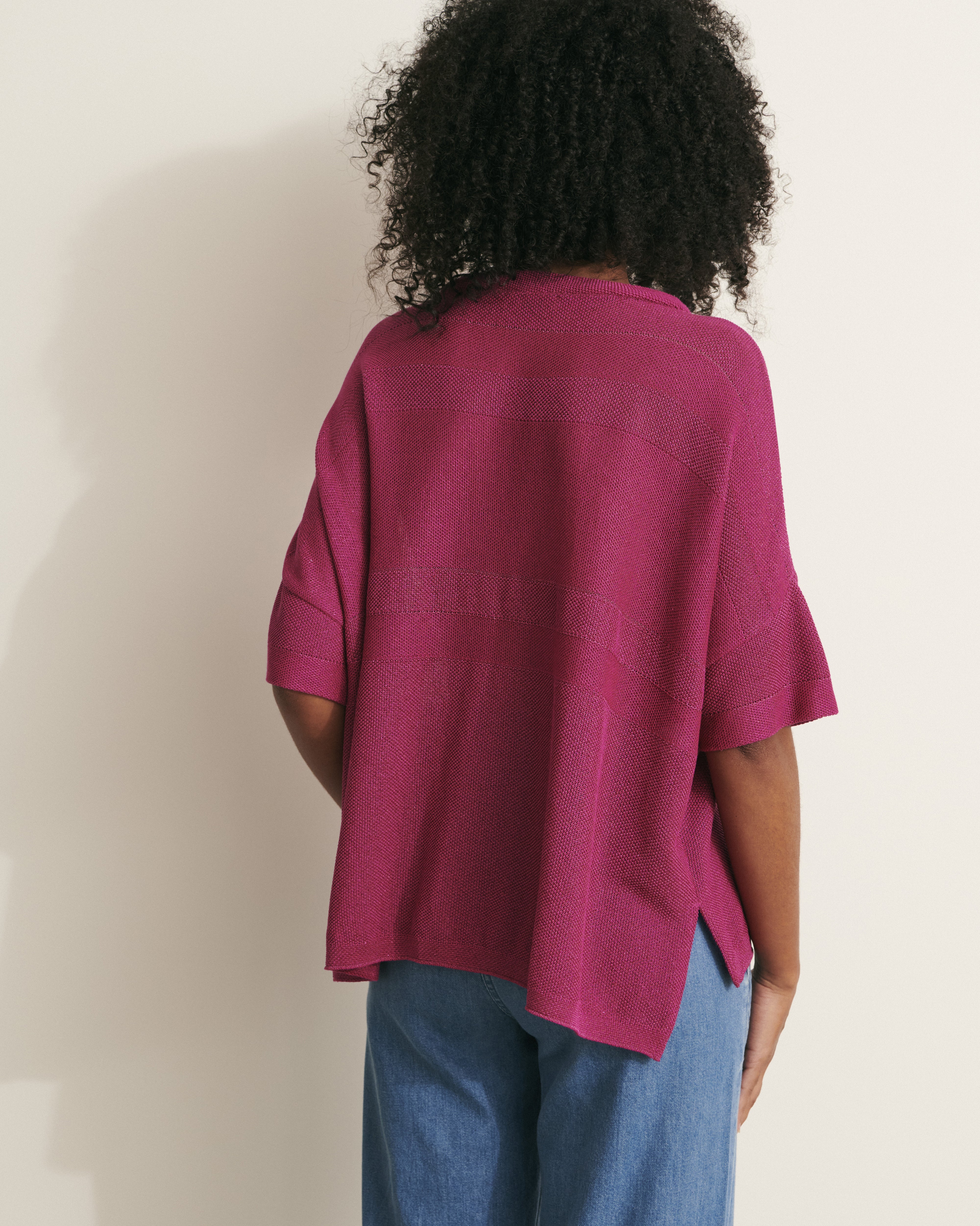 Pull oversize en maille piquée irisée APYACTUA/11231/891 - Image 3