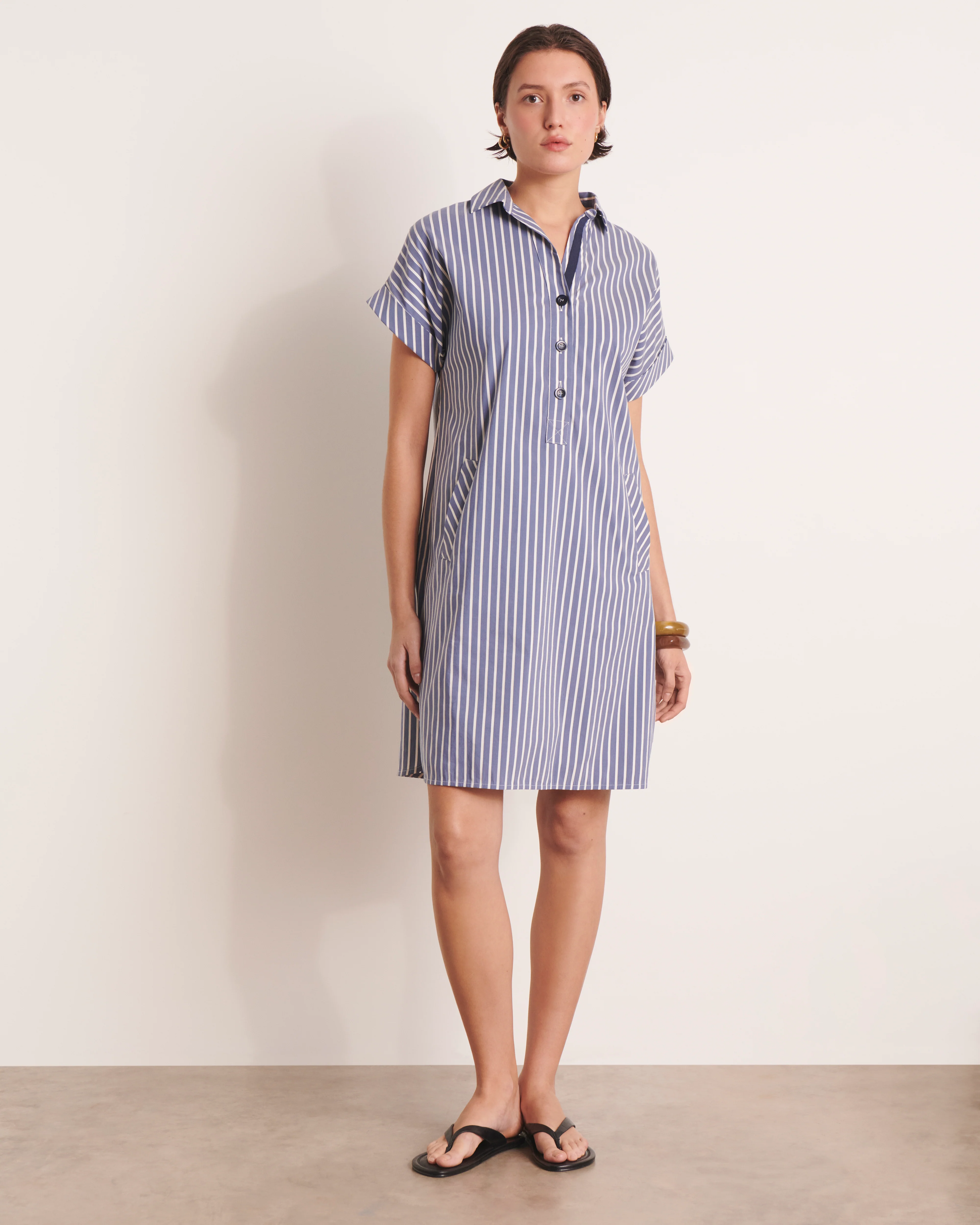 Robe droite bleue à rayures REGATE/13195/631