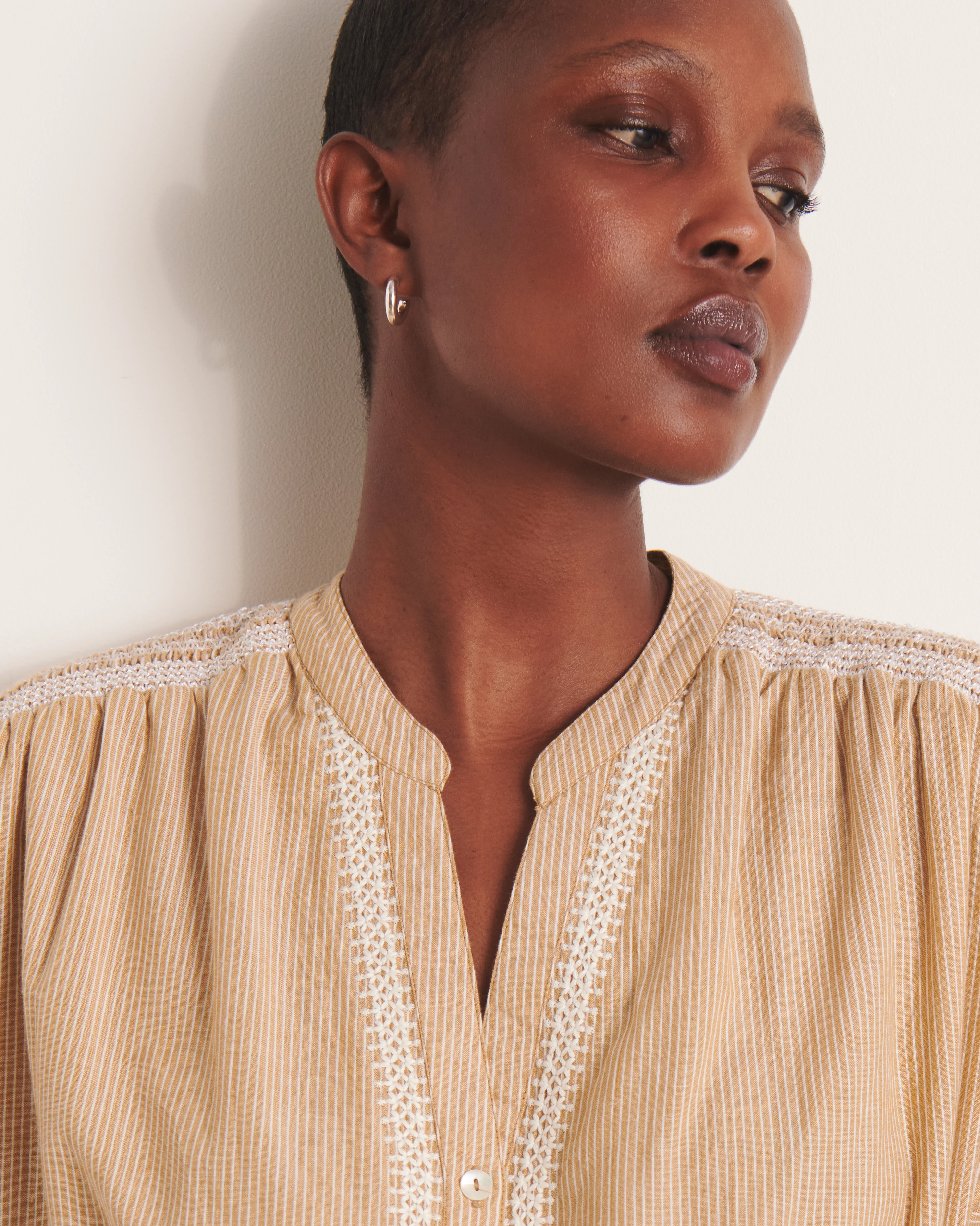 Robe droite beige manches kimono ROMULUS/13226/531 - Image 4