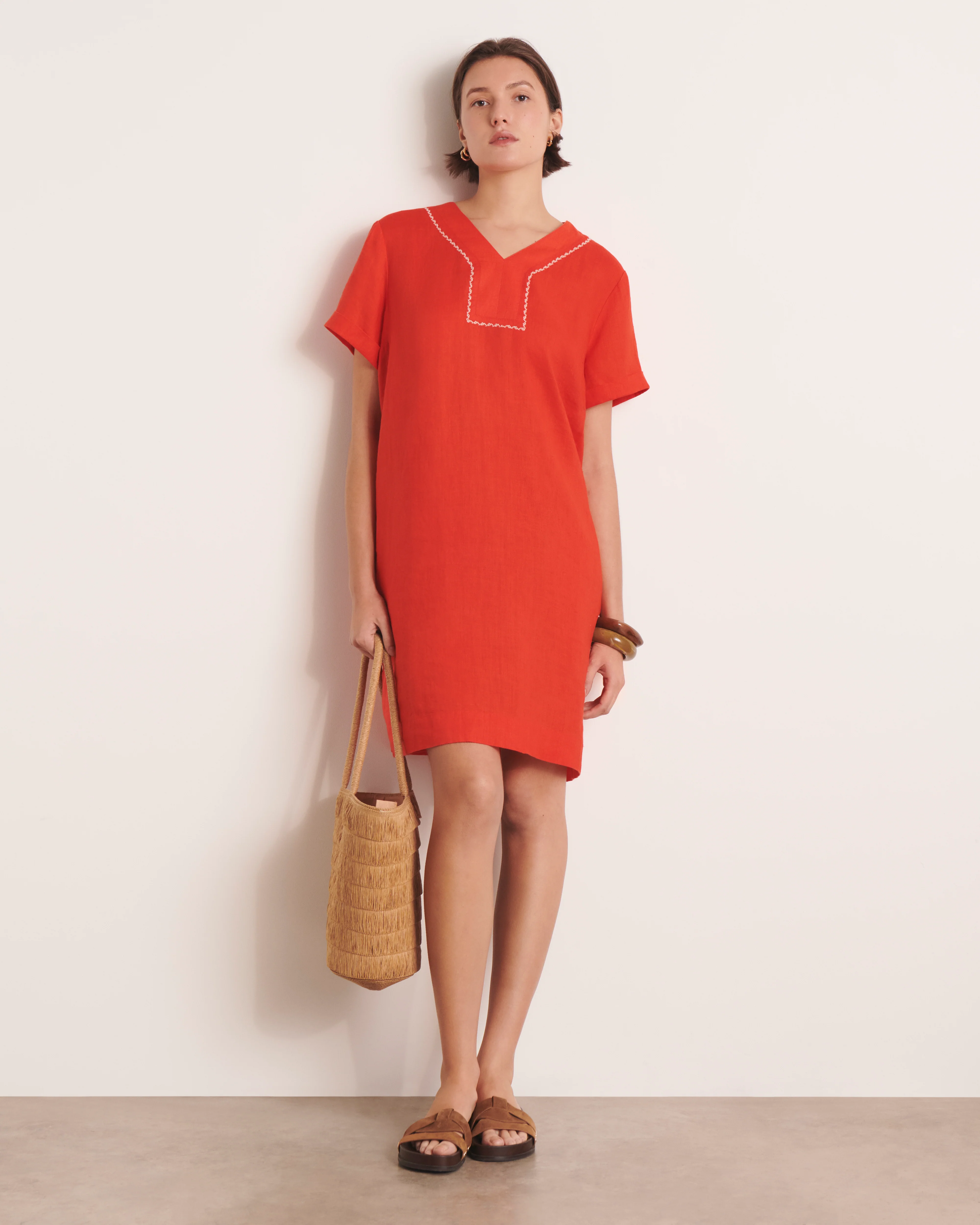 Robe droite orange ROPA/13253/117