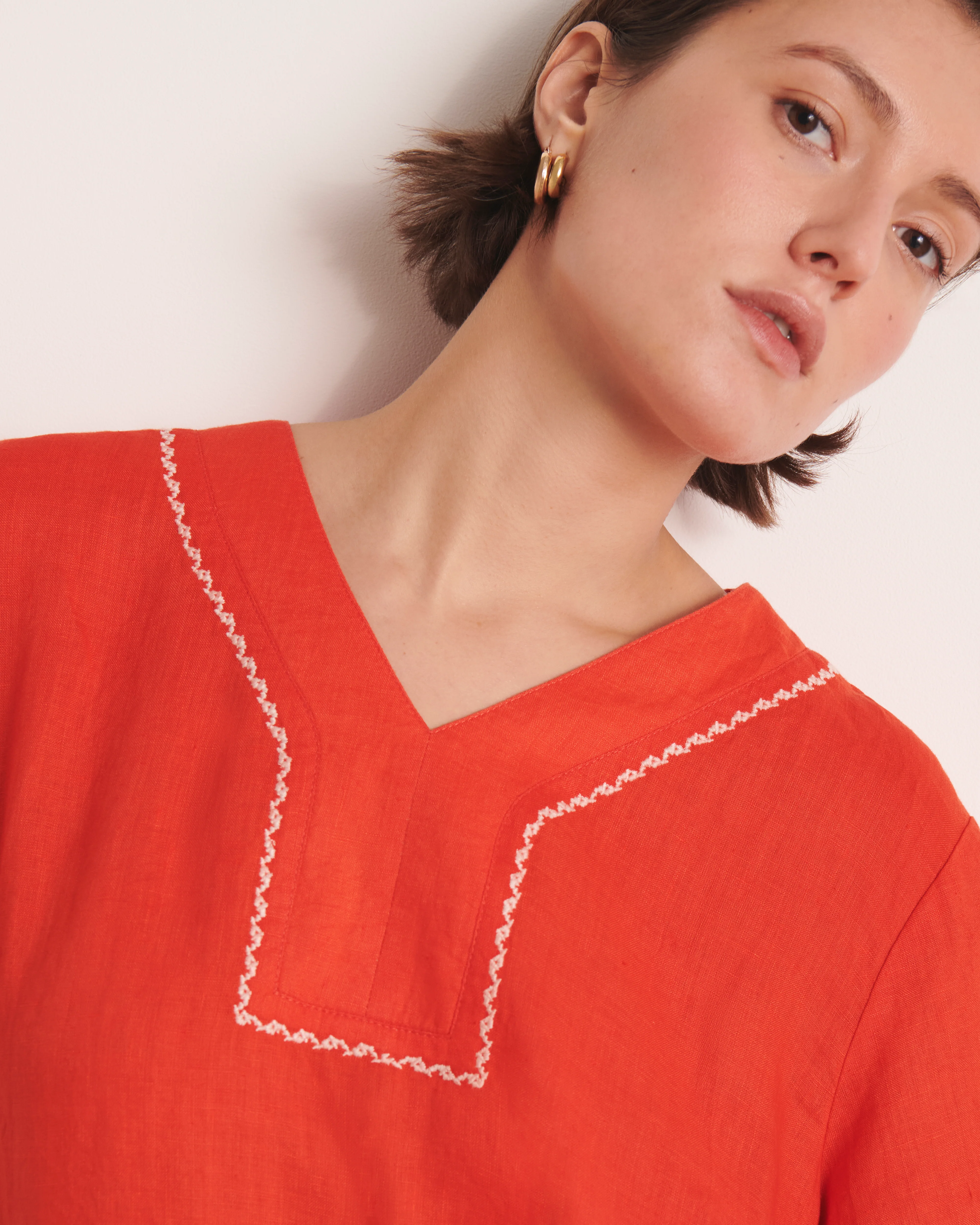 Robe droite orange ROPA/13253/117 - Image 2