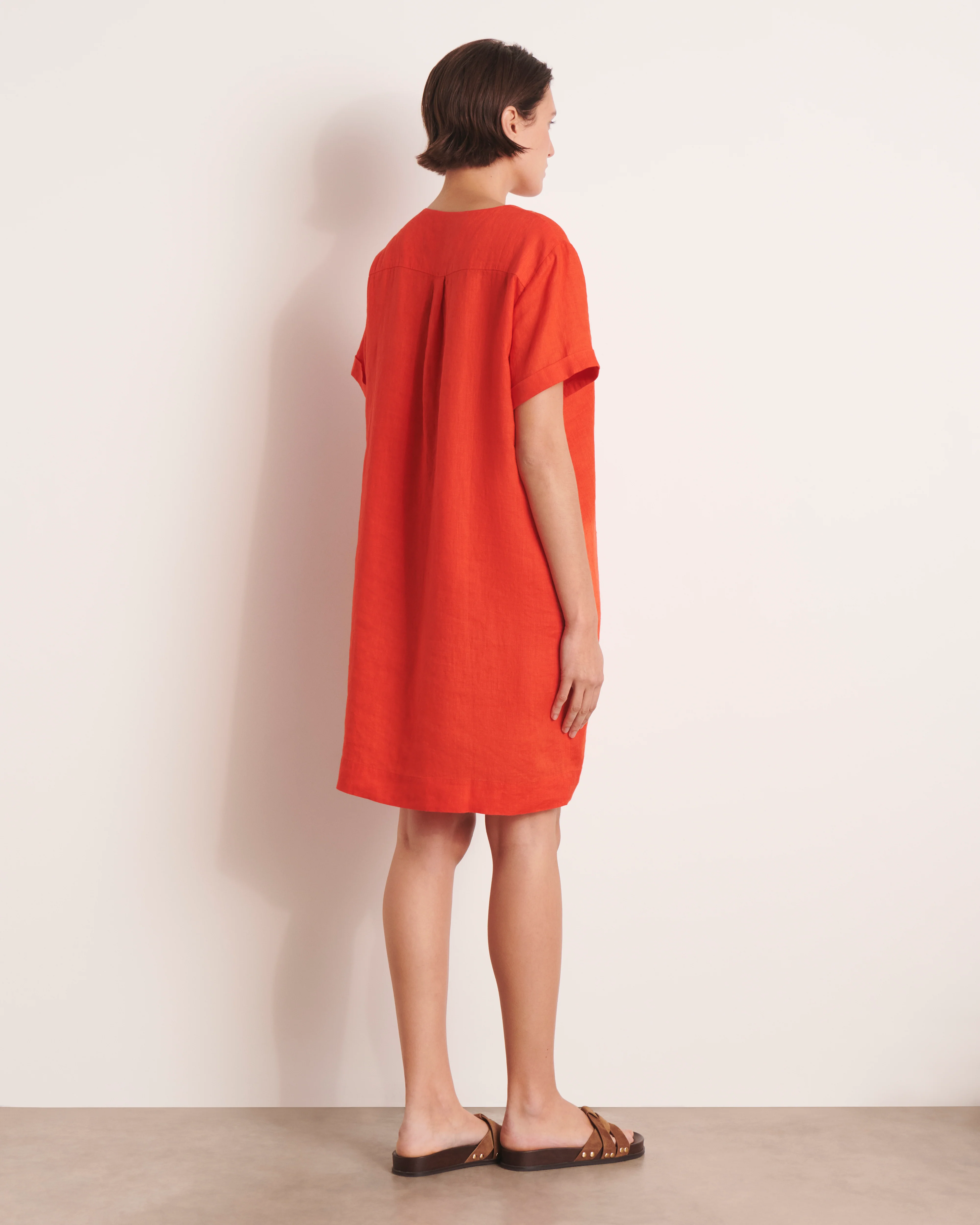 Robe droite orange ROPA/13253/117 - Image 3