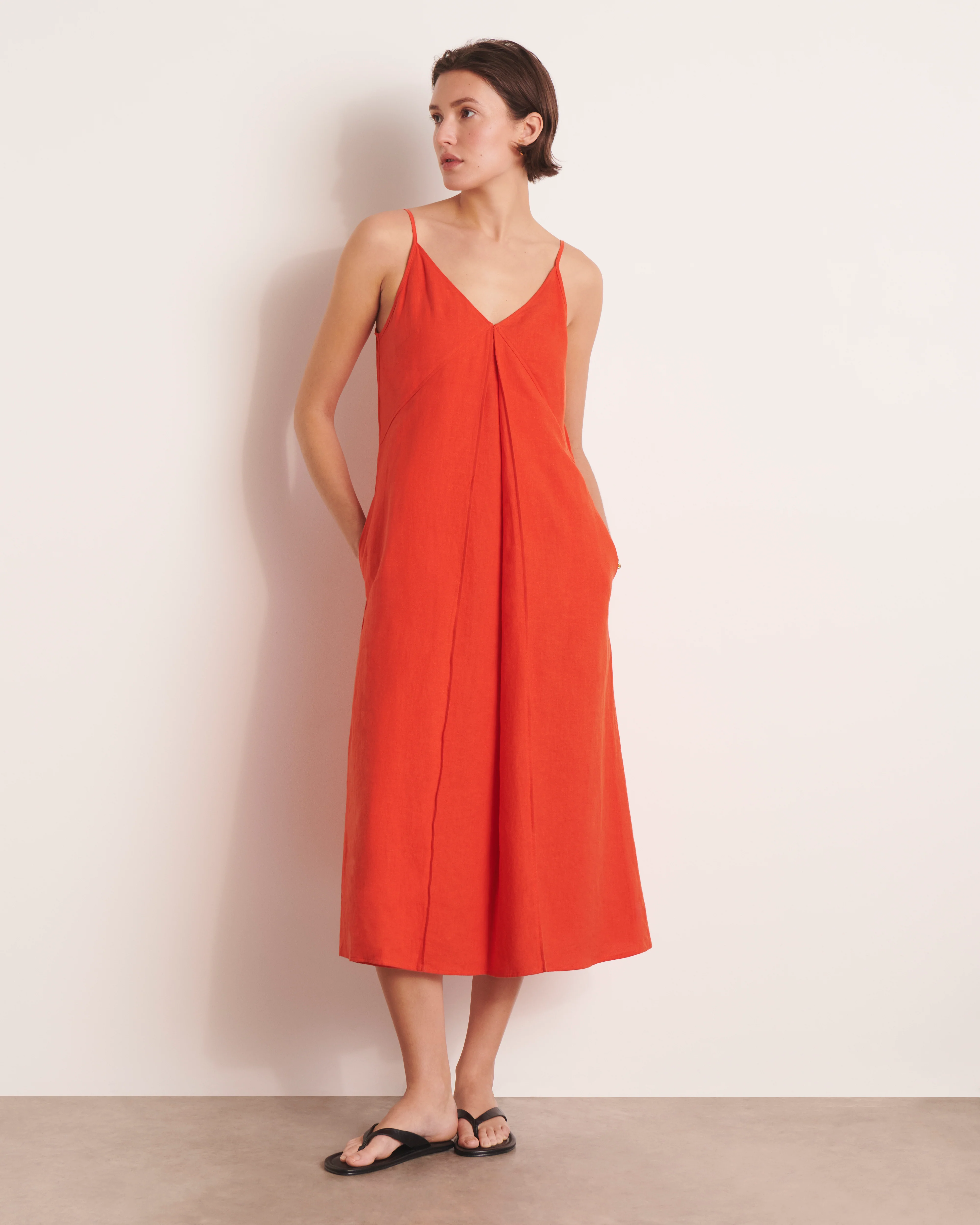 Robe longueur midi orange RIGATONI/13055/117 - Image 2