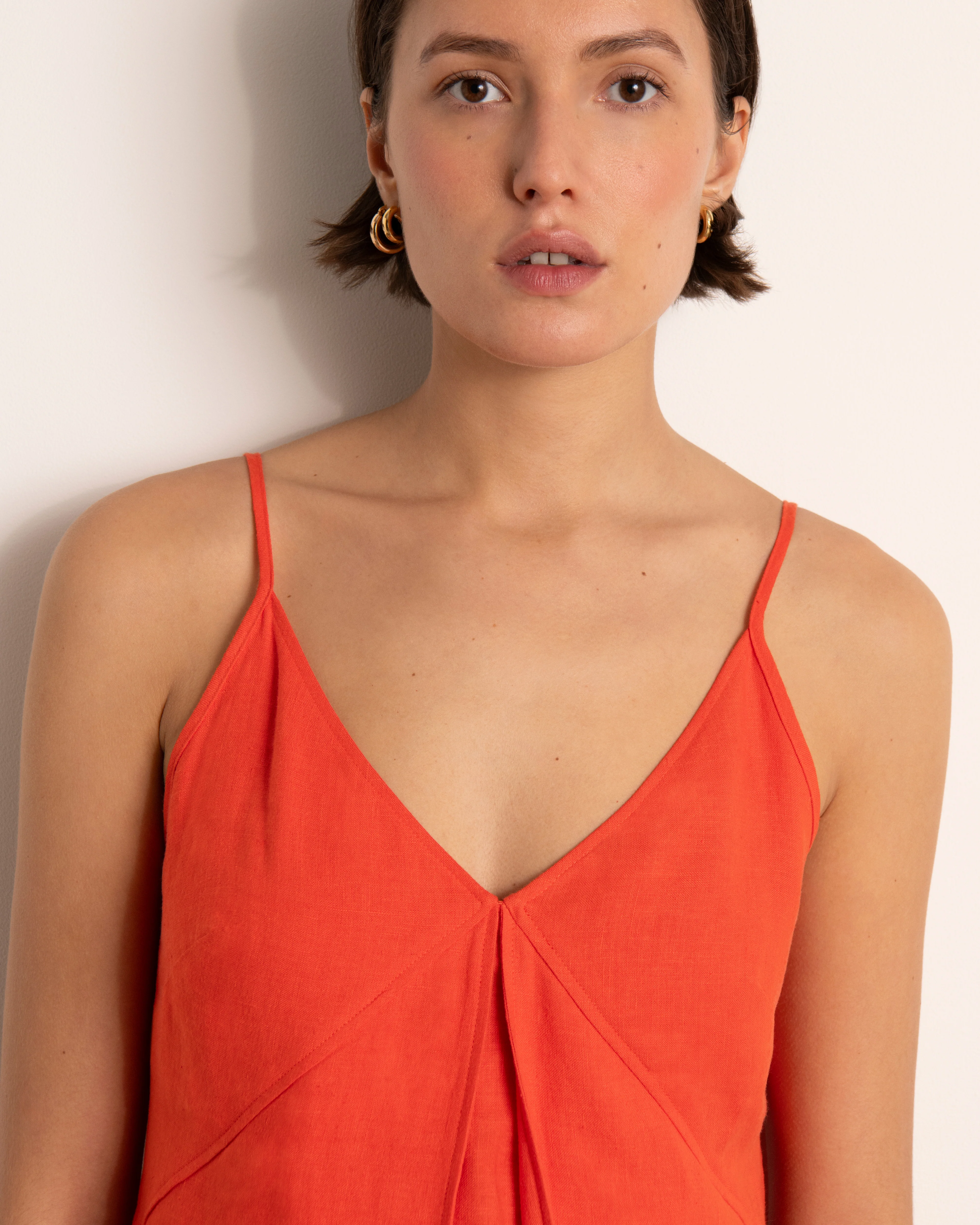 Robe longueur midi orange RIGATONI/13055/117 - Image 3
