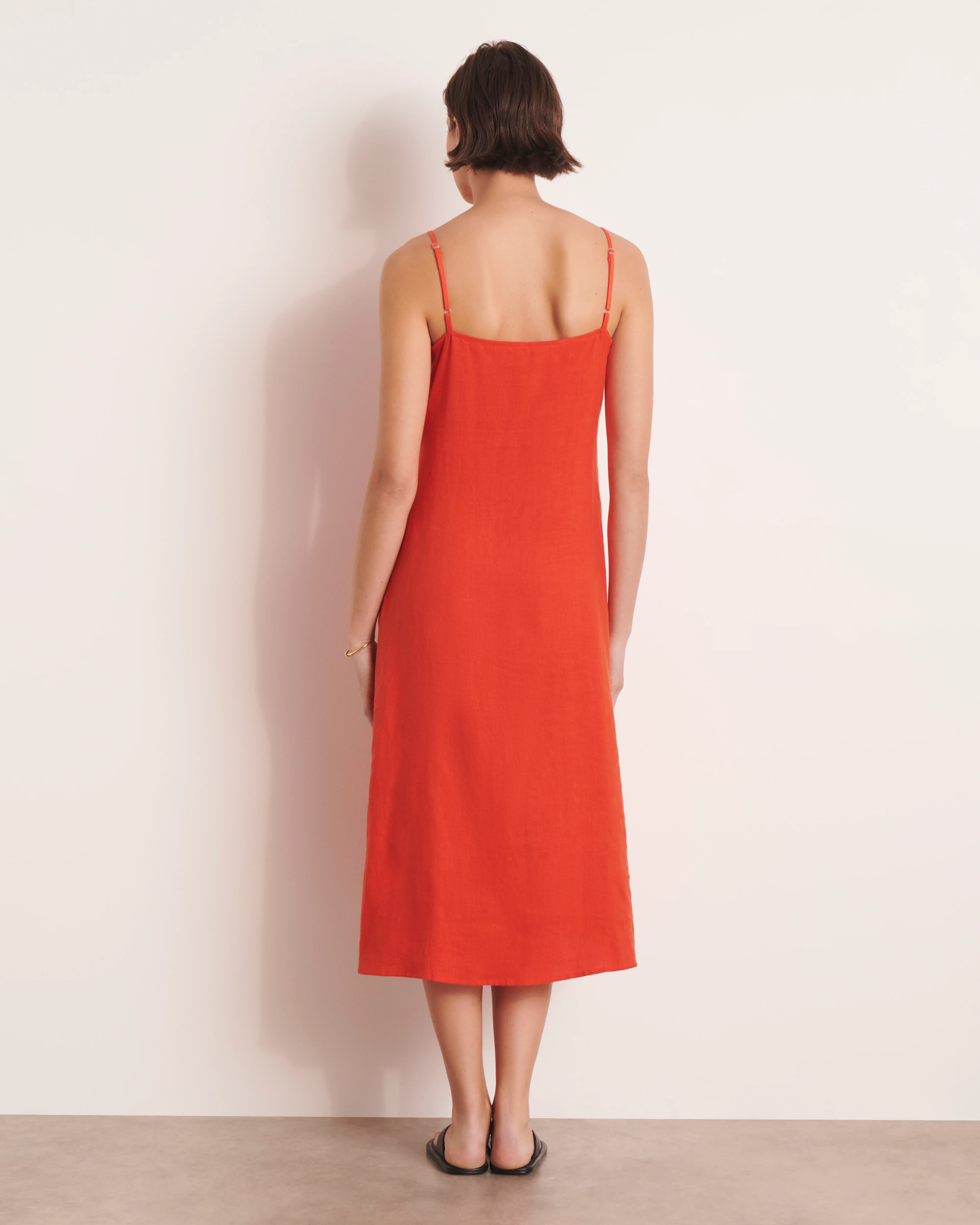 Robe longueur midi orange RIGATONI/13055/117 - Image 4