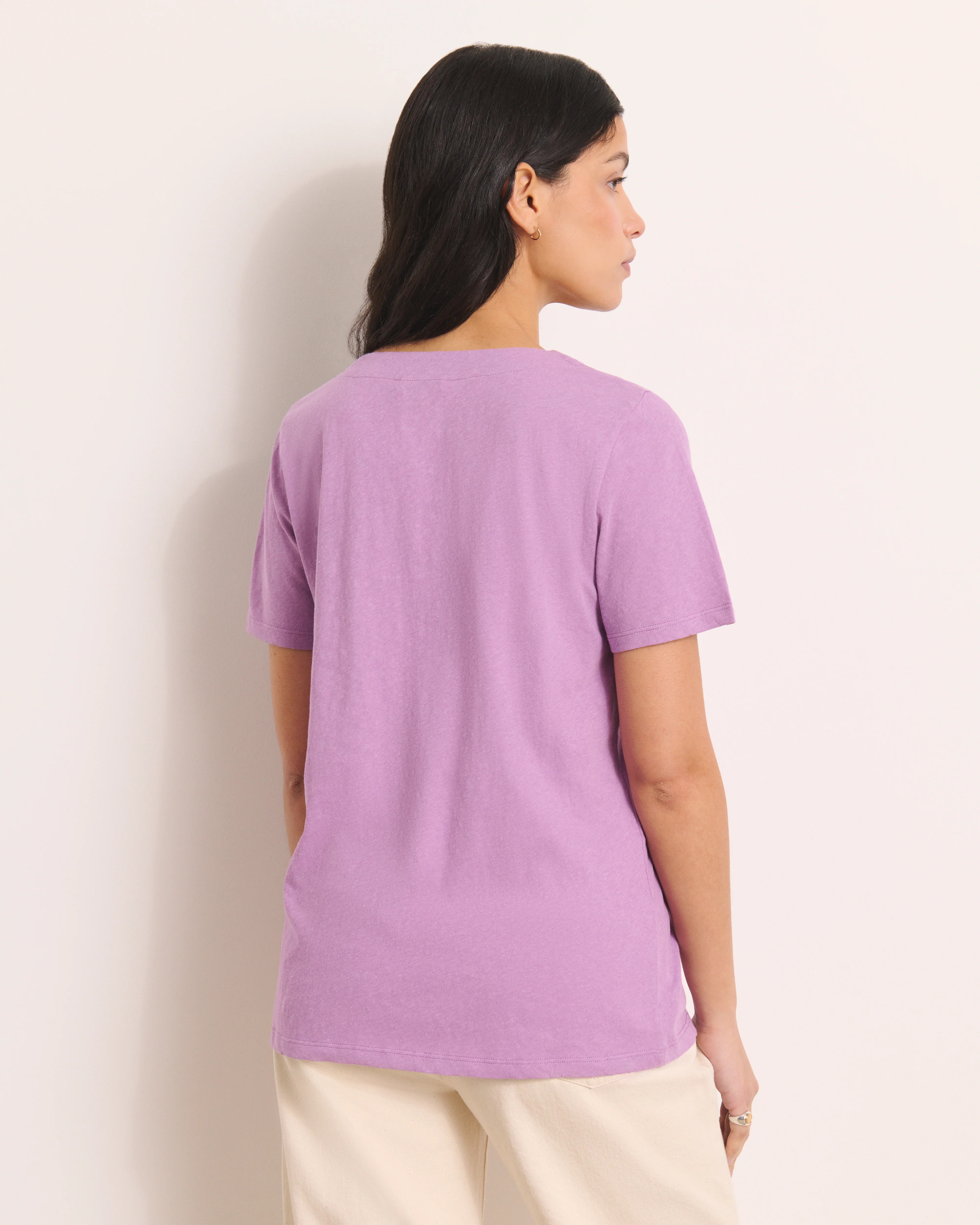 Tee-shirt violet encolure V TZATZIKI/13202/351 - Image 3