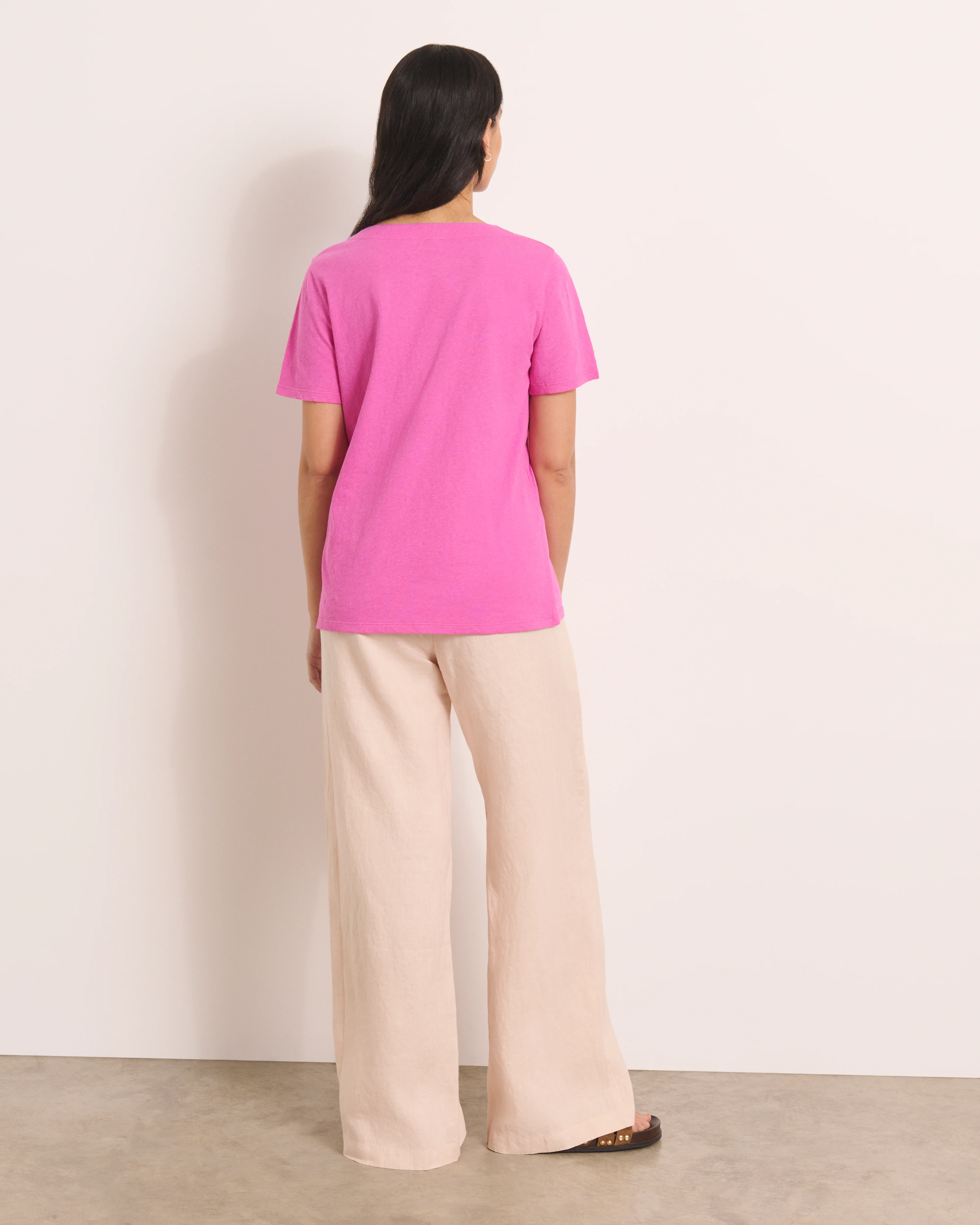Tee-shirt rose encolure V TZATZIKI/13202/394 - Image 3