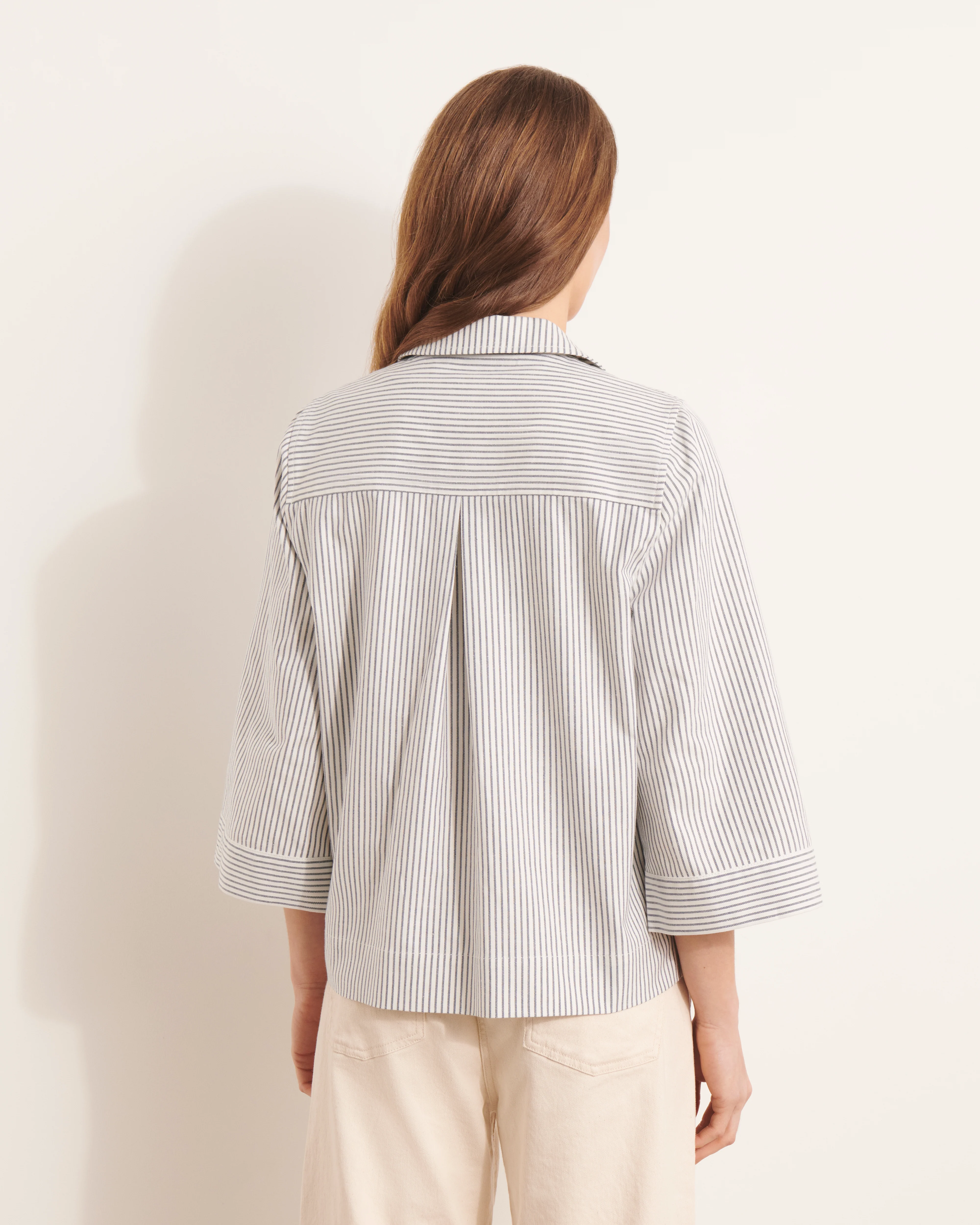 Veste courte à rayures beige et bleu BALIESSE/13219/521 - Image 4